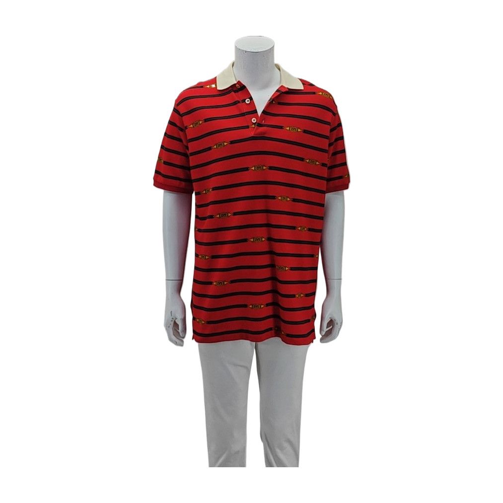 Gucci GUCCI Striped Belt Print Polo Shirt Size L Size US L / EU 52-54 / 3 - 2 Thumbnail