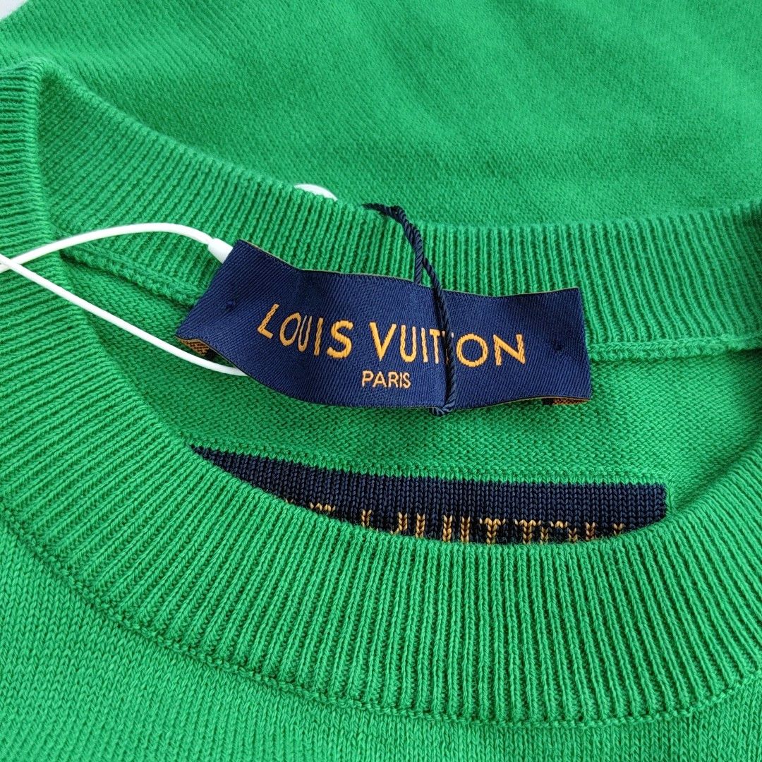 Louis Vuitton LOUIS VUITTON Green Logo Short Sleeve Knit Shirt S Size US S / EU 44-46 / 1 - 6 Thumbnail
