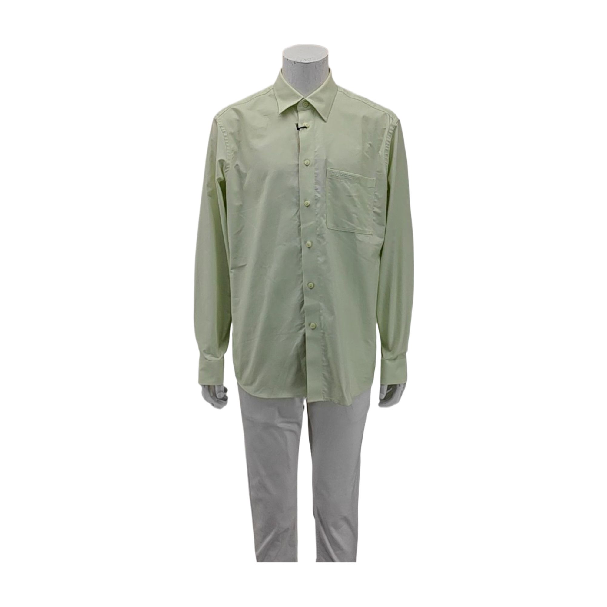 Burberry Burberry Light Green Cotton Shirt M Size US M / EU 48-50 / 2 - 2 Thumbnail