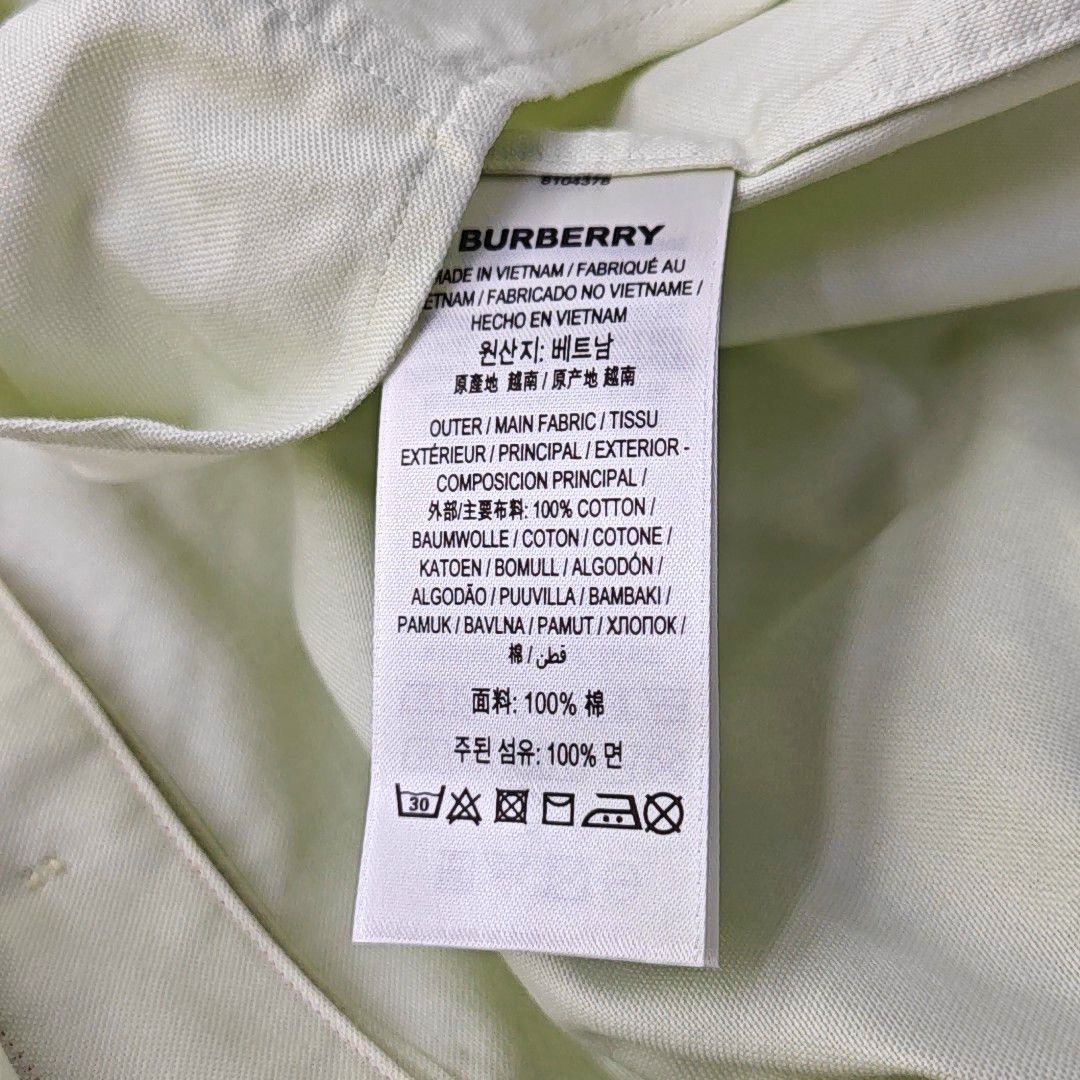 Burberry Burberry Light Green Cotton Shirt M Size US M / EU 48-50 / 2 - 4 Thumbnail
