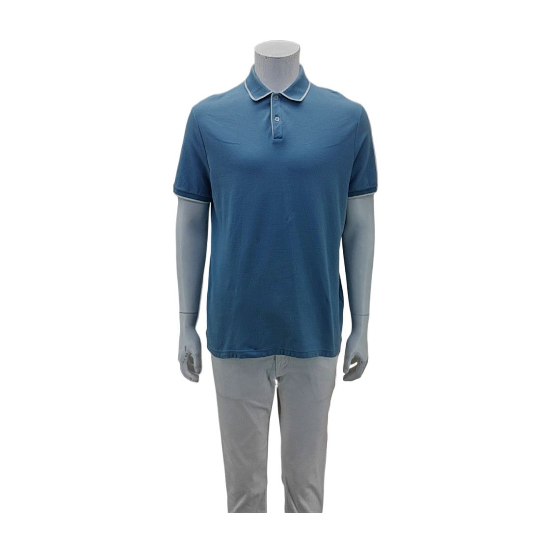 Loro Piana Loro Piana Blue Cotton Blend Polo Shirt Size XL Size US XL / EU 56 / 4 - 2 Thumbnail