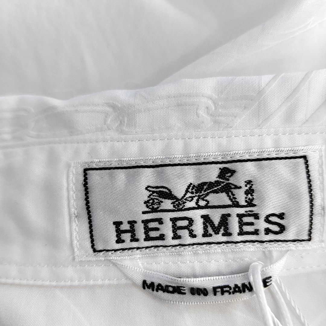 Hermes Hermès White Cotton Long Sleeve Shirt M Size US XXS / EU 40 - 6 Thumbnail