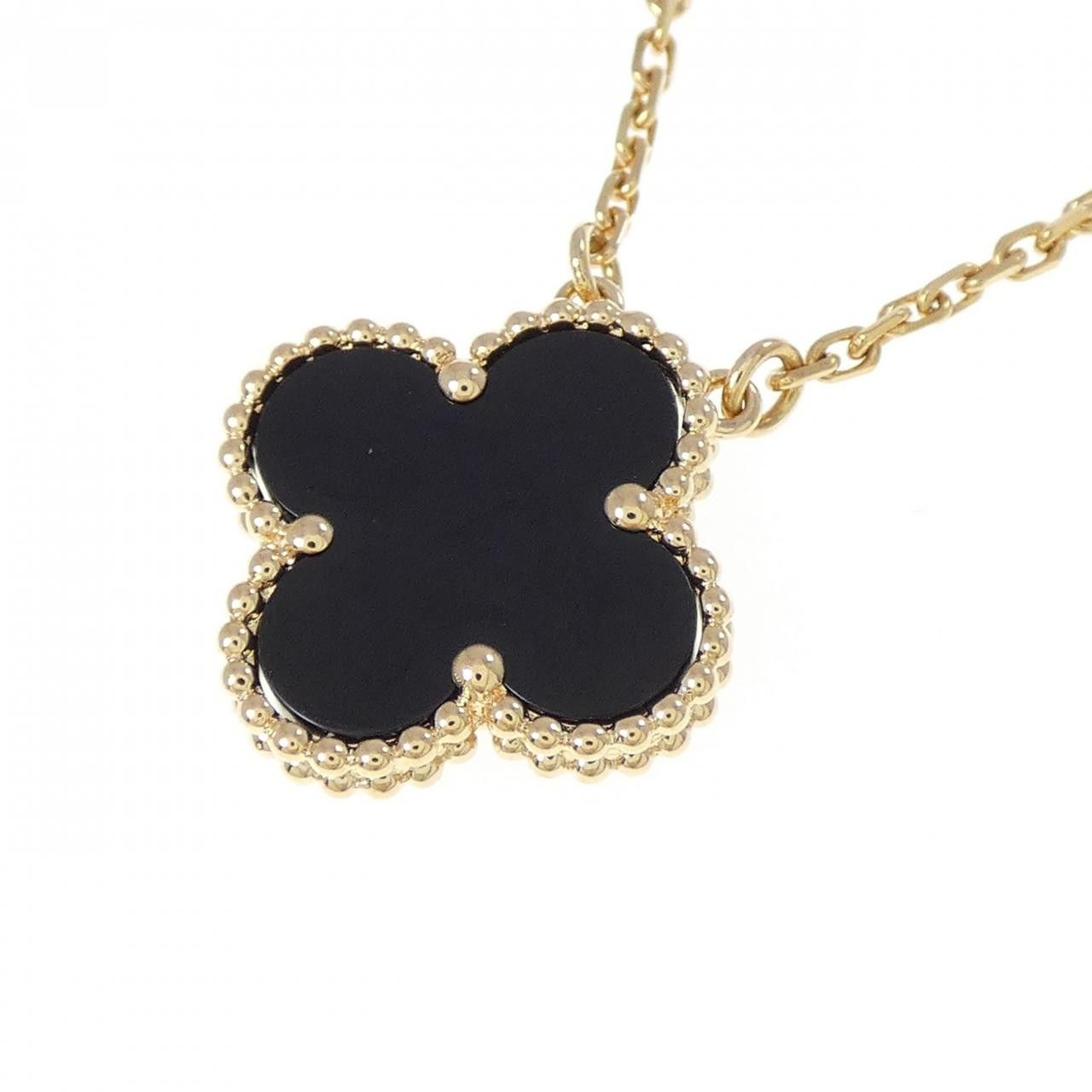 Van Cleef & Arpels Van Cleef & Arpels Van Cleef & Arpels Vintage Alhambra Onyx 18K Yellow Gold Necklace Precious Metal Necklace VCARA45800 DUTY FREE for USA Size ONE SIZE - 3 Thumbnail