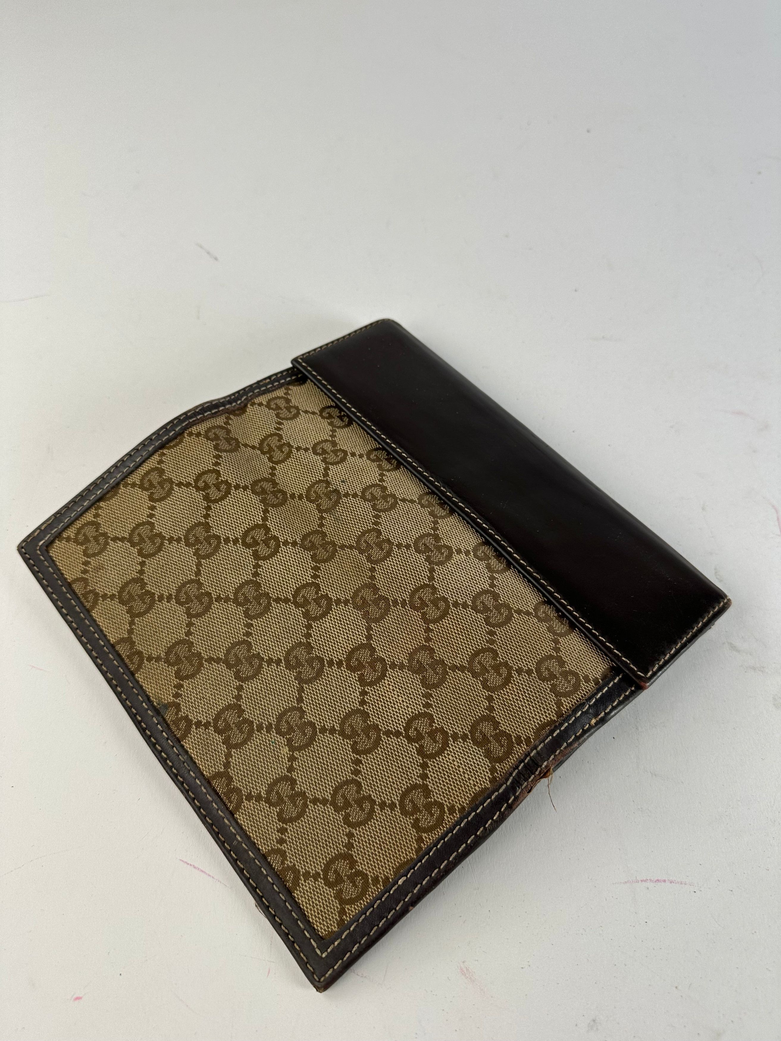 Gucci Vintage GG Monogram Canvas Leather Long Wallet Beige Brown Size ONE SIZE - 7 Thumbnail