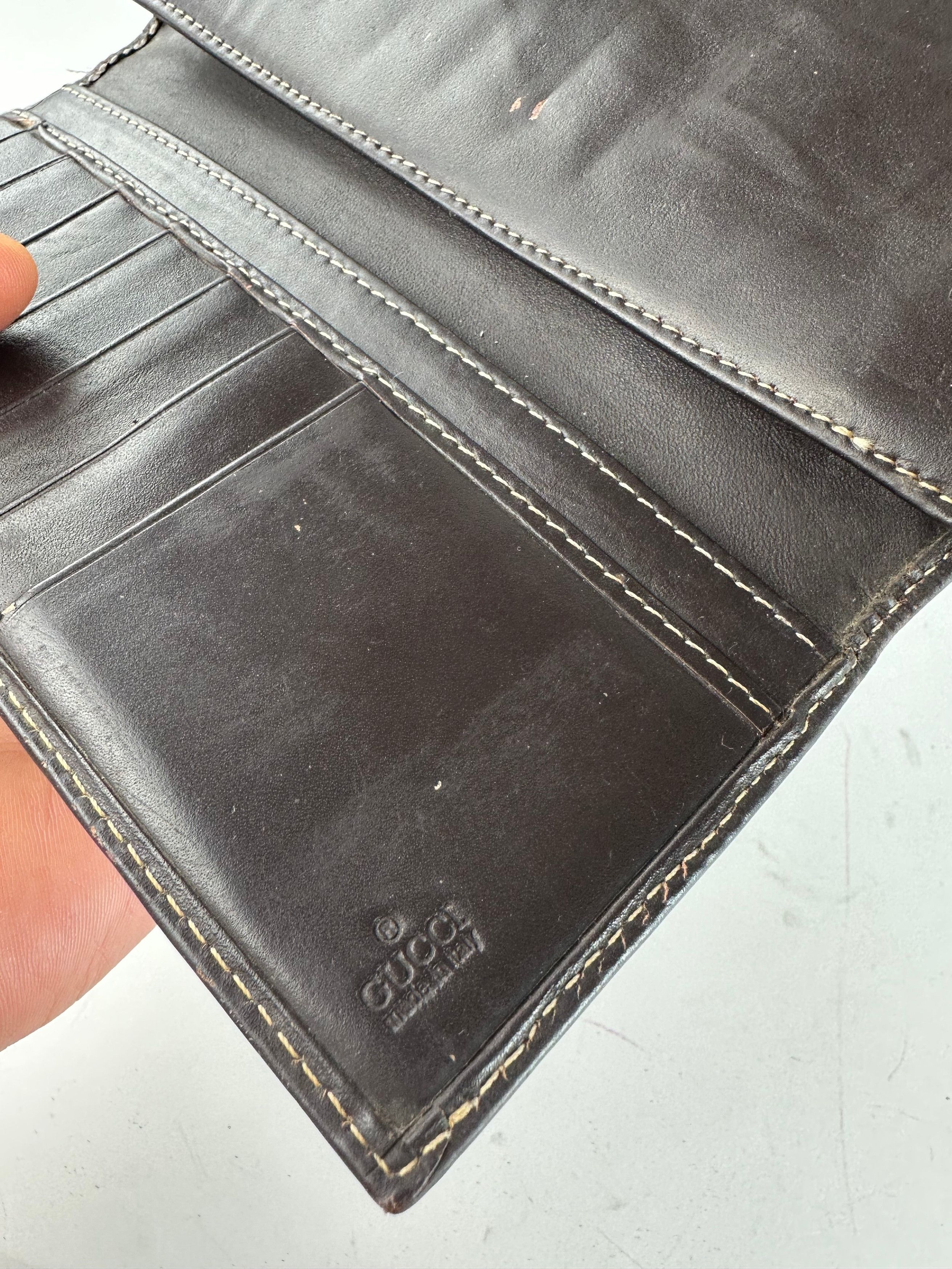 Gucci Vintage GG Monogram Canvas Leather Long Wallet Beige Brown Size ONE SIZE - 5 Thumbnail