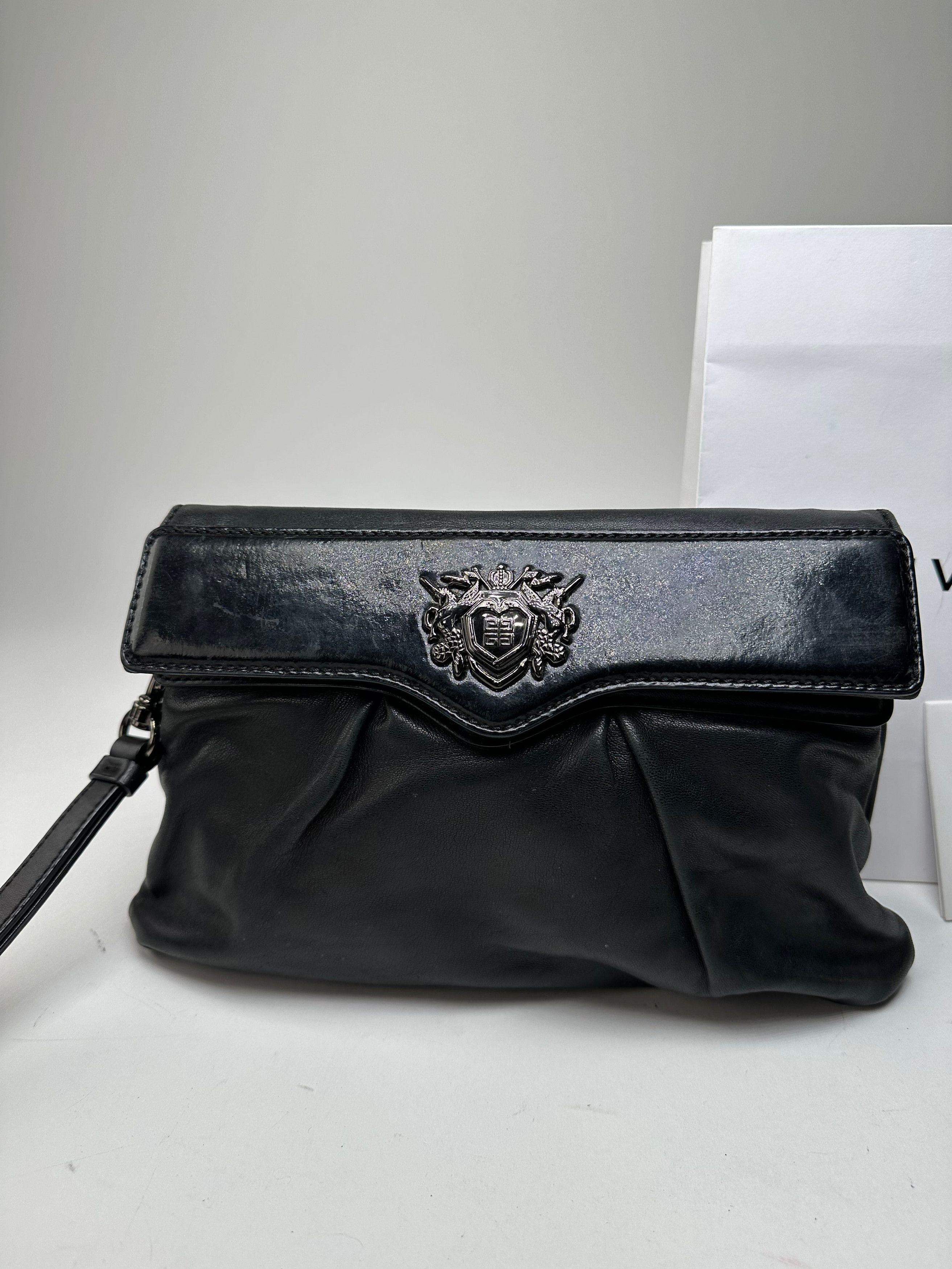 Givenchy Vintage Avantgarde Leather Clutch Black Size ONE SIZE - 6 Thumbnail