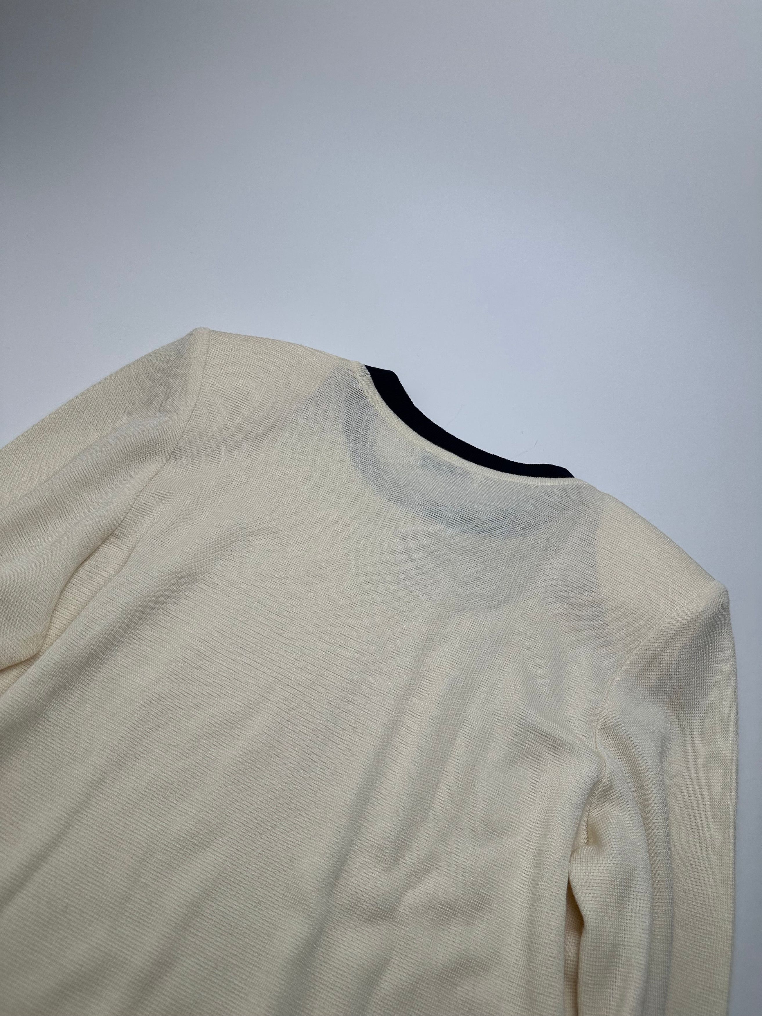 Yves Saint Laurent Vintage Wool Sweater Cream Navy M Size M / US 6-8 / IT 42-44 - 9 Thumbnail