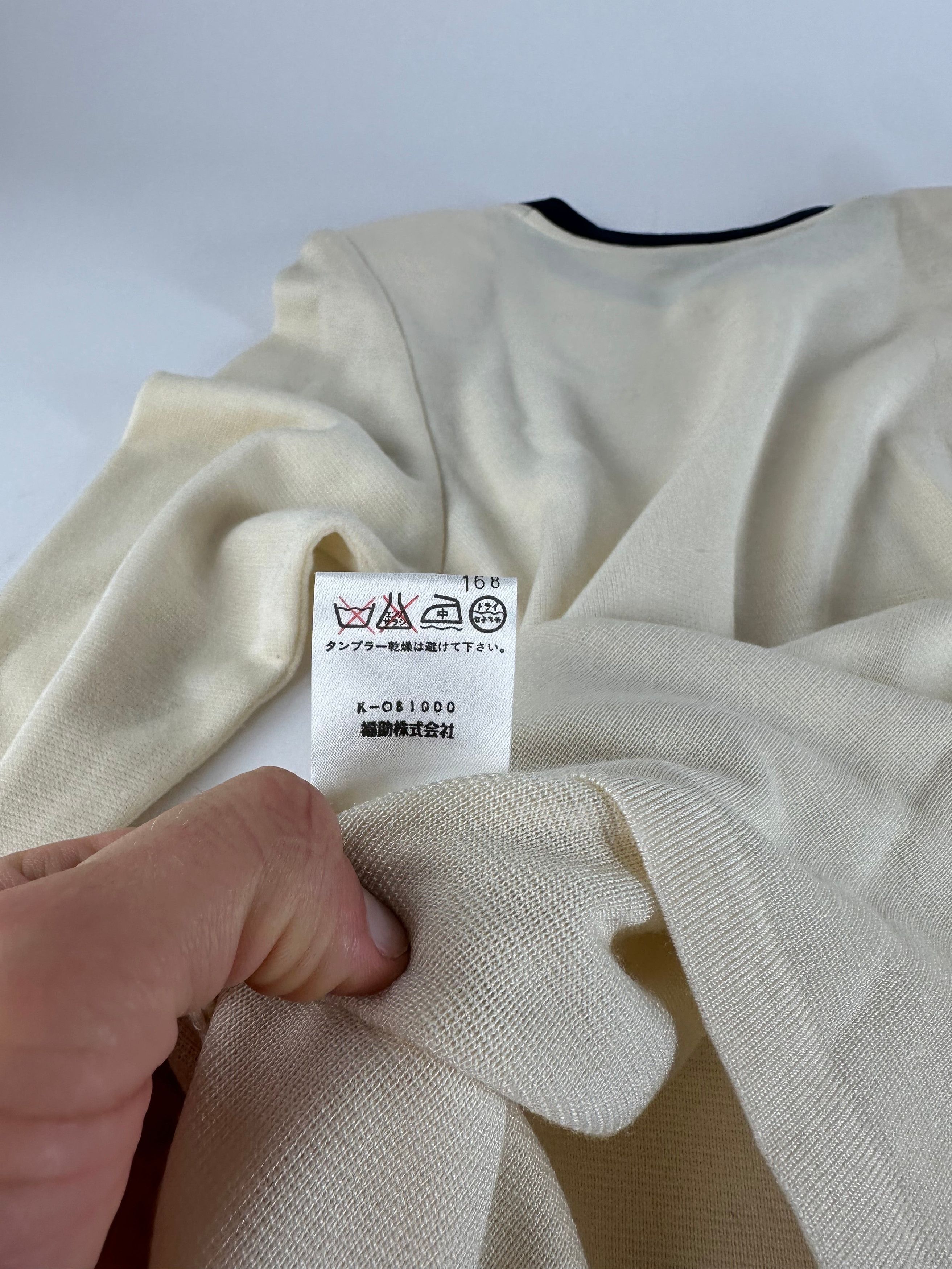 Yves Saint Laurent Vintage Wool Sweater Cream Navy M Size M / US 6-8 / IT 42-44 - 11 Thumbnail