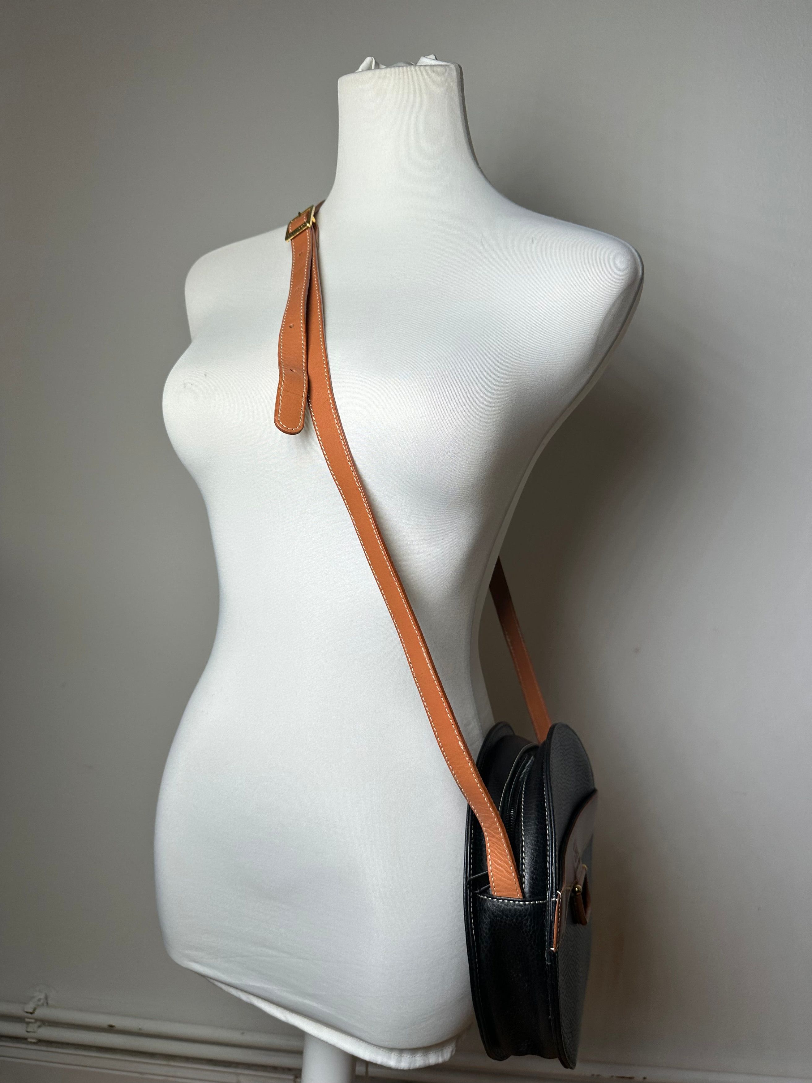 Courreges Vintage Courrèges Round Leather Crossbody Bag Black Brown Size ONE SIZE - 6 Thumbnail