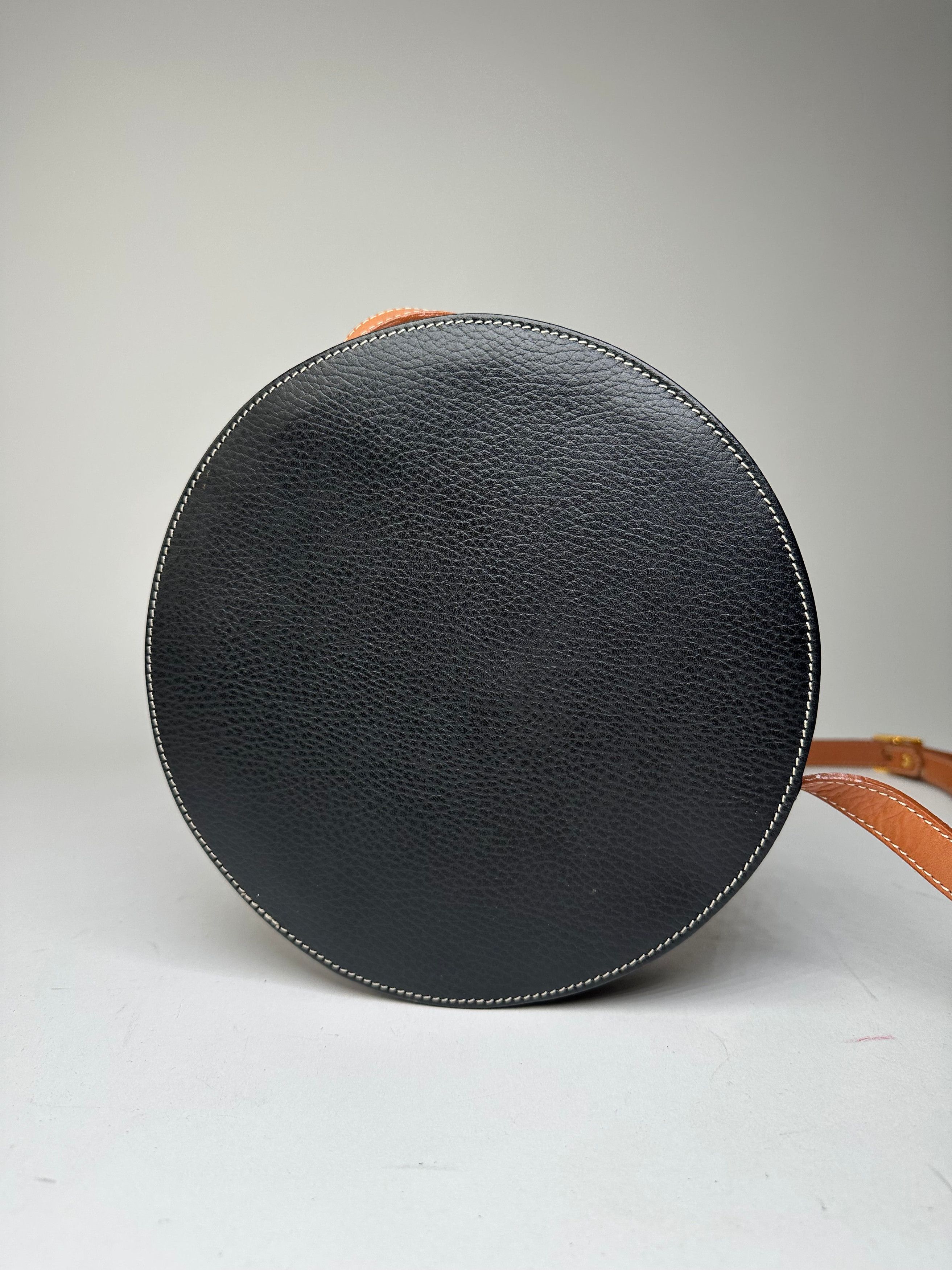 Courreges Vintage Courrèges Round Leather Crossbody Bag Black Brown Size ONE SIZE - 8 Thumbnail