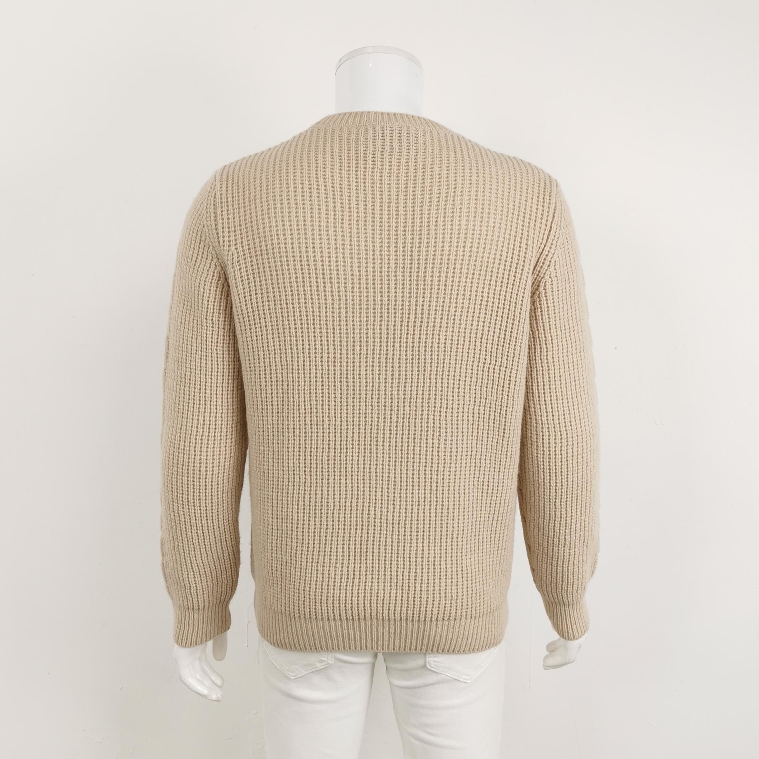 Gucci Gucci GG Logo Beige Wool Sweater Size M Size US M / EU 48-50 / 2 - 2 Thumbnail