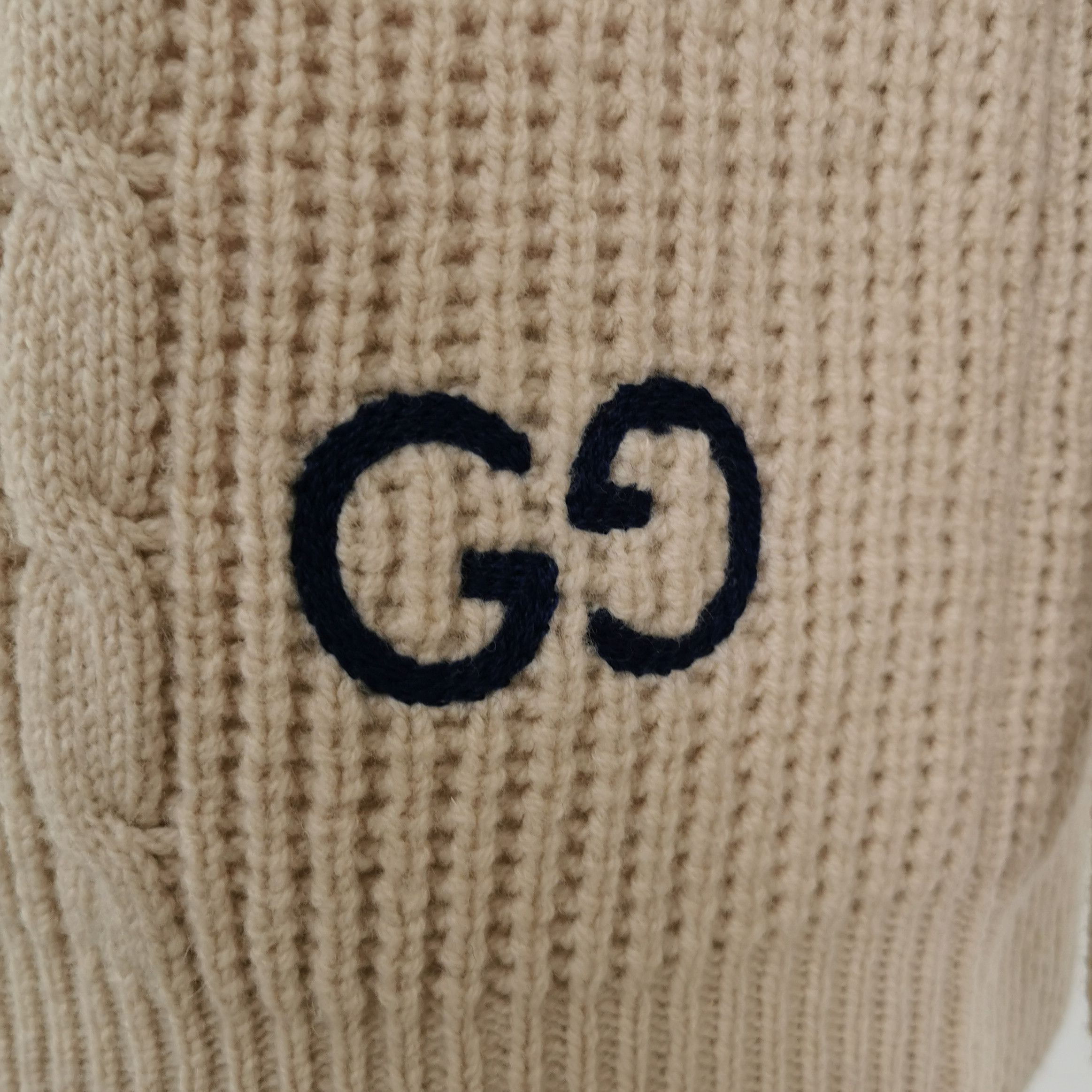 Gucci Gucci GG Logo Beige Wool Sweater Size M Size US M / EU 48-50 / 2 - 3 Thumbnail