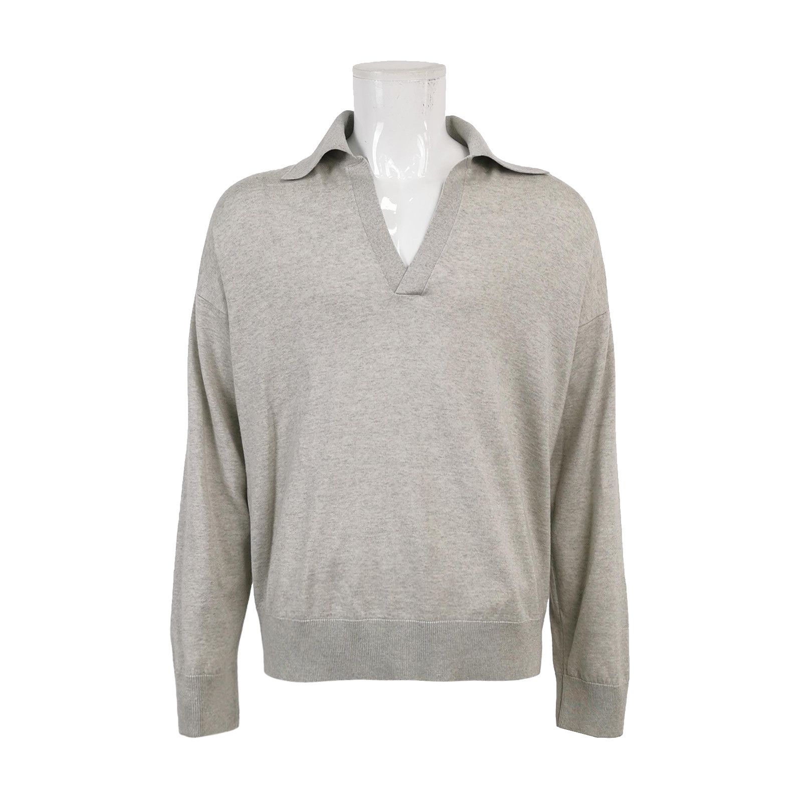 Bottega Veneta Bottega Veneta Gray Wool Polo Sweater Size M Size US M / EU 48-50 / 2 - 2 Thumbnail