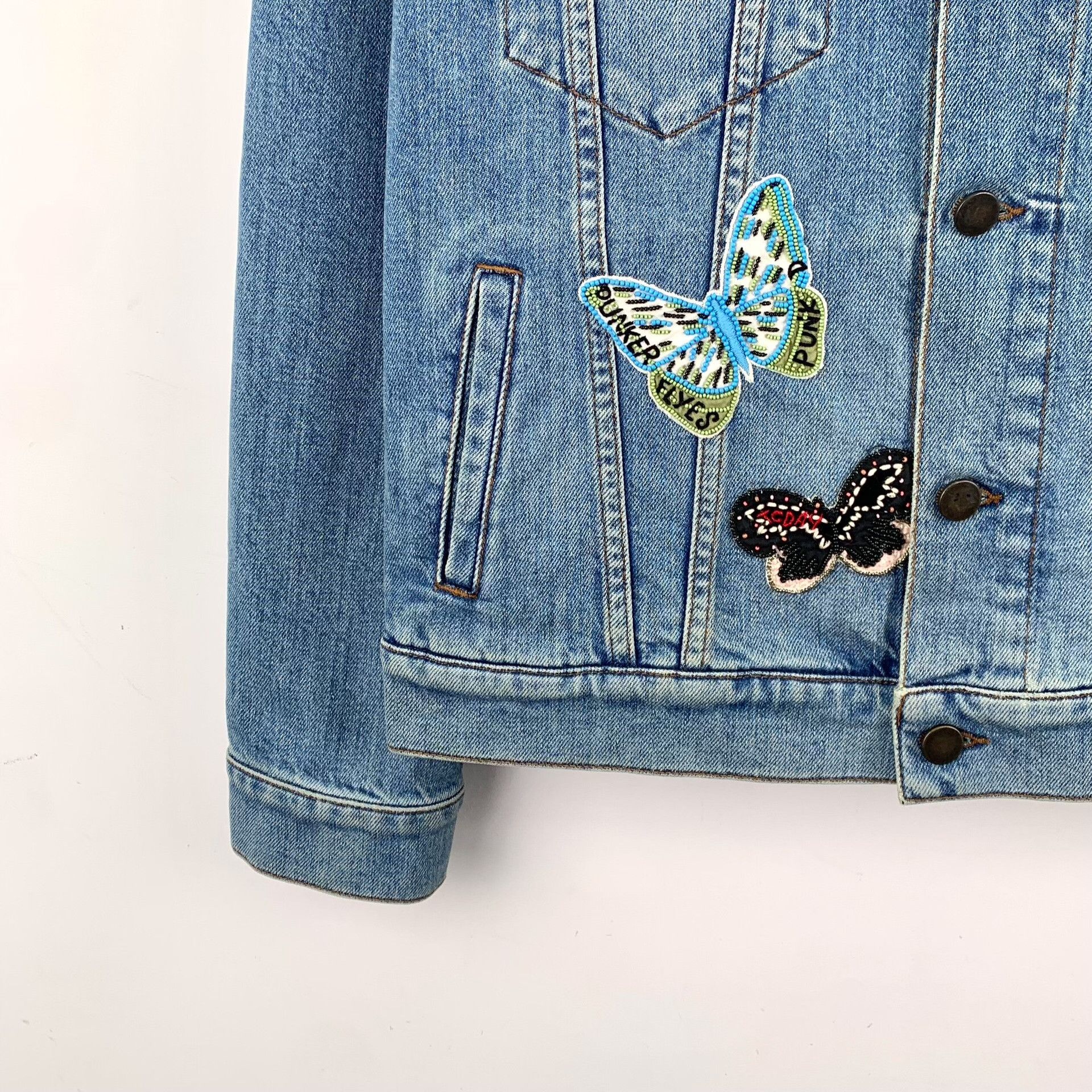 Valentino Valentino Butterfly Beaded Denim Jacket 38 Size XS / US 0-2 / IT 36-38 - 5 Thumbnail