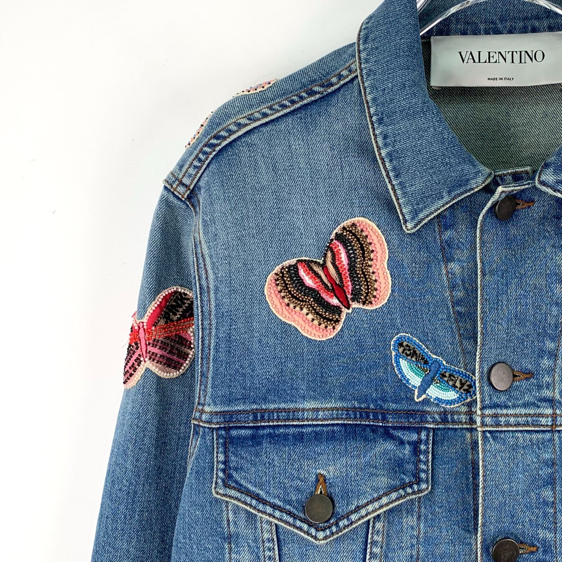 Valentino Valentino Butterfly Beaded Denim Jacket 38 Size XS / US 0-2 / IT 36-38 - 4 Thumbnail