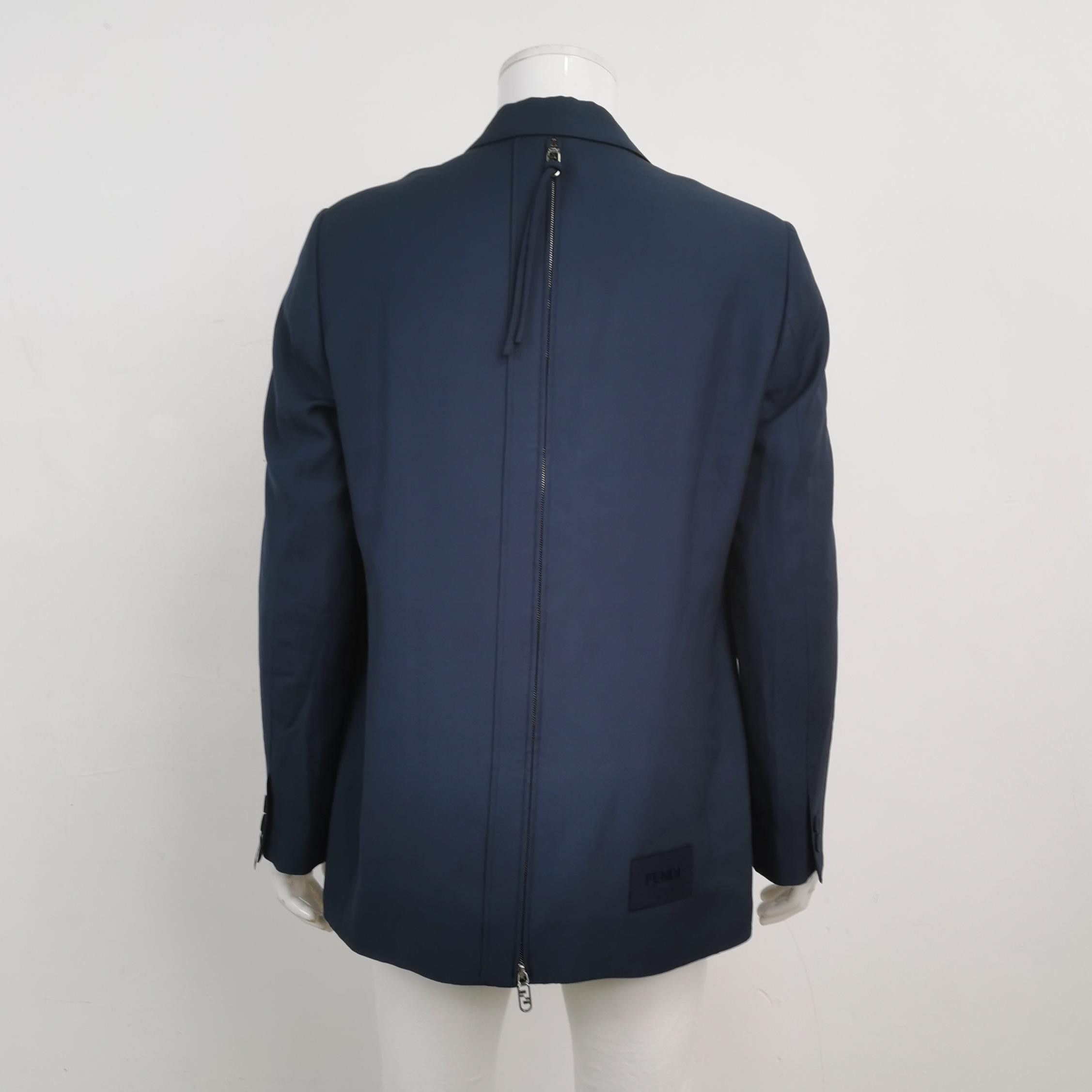 Fendi Fendi Zip Back Wool Blend Blazer 40R Size 40R - 3 Thumbnail