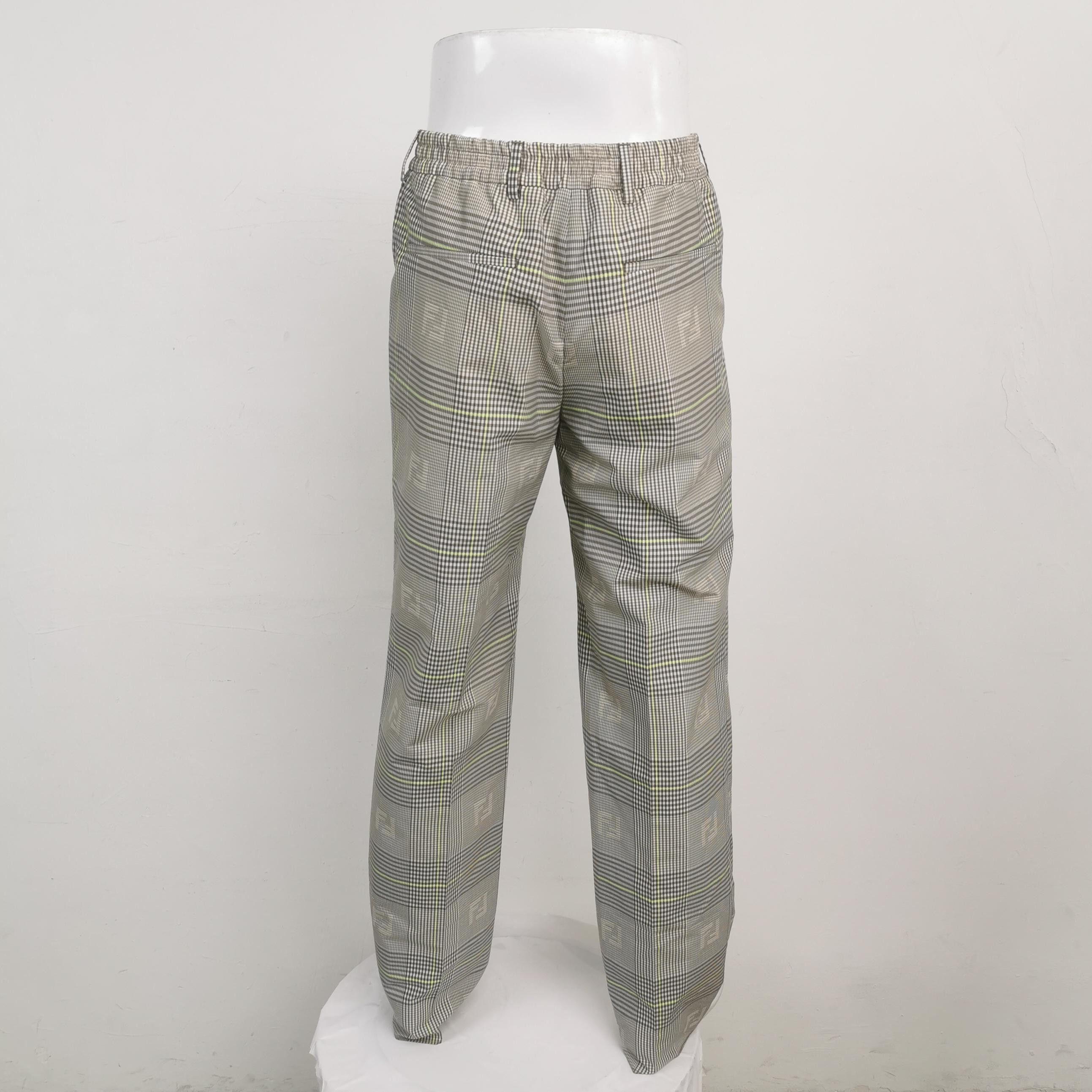 Fendi Fendi Logo Check Wool Blend Trousers Size 30 Size US 30 / EU 46 - 3 Thumbnail