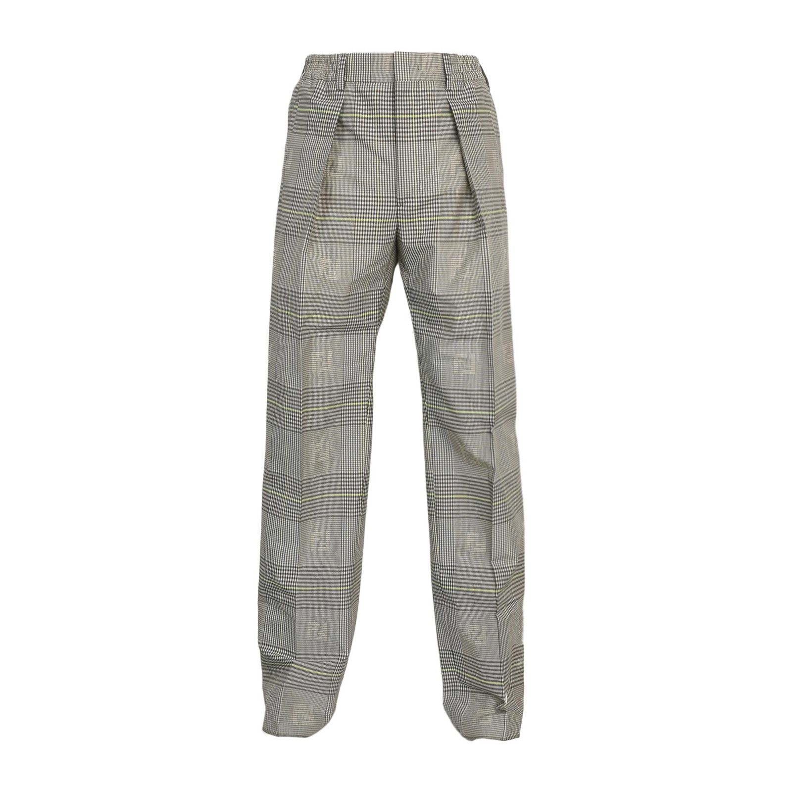 Fendi Fendi Logo Check Wool Blend Trousers Size 30 Size US 30 / EU 46 - 2 Thumbnail