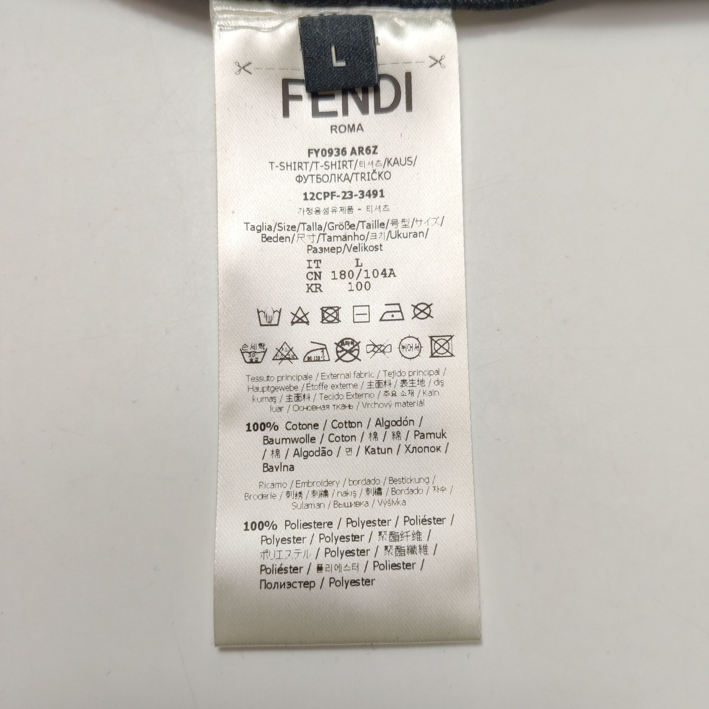 Fendi Fendi Stitched Script Logo T-Shirt L Size US L / EU 52-54 / 3 - 8 Thumbnail