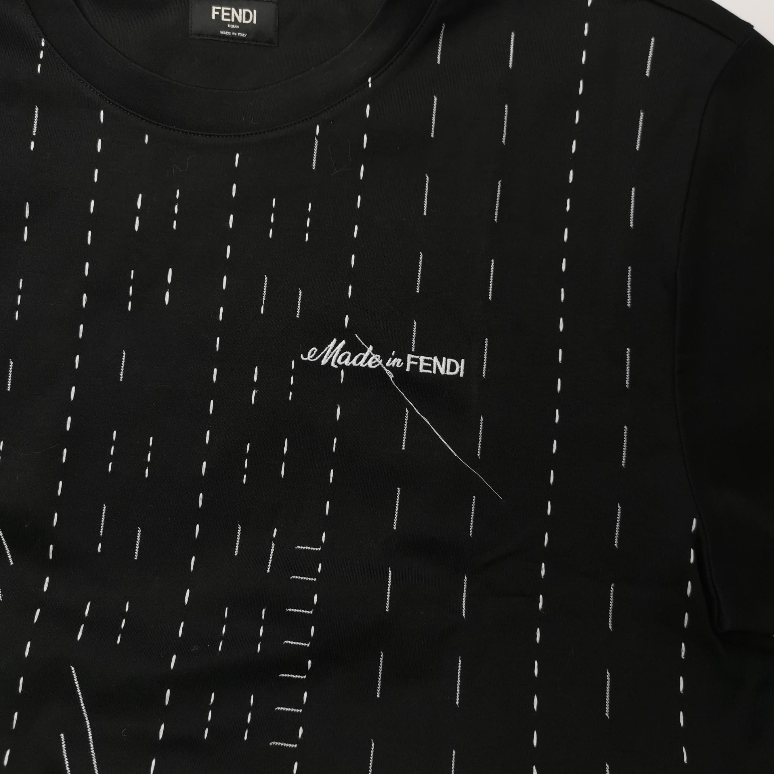 Fendi Fendi Stitched Script Logo T-Shirt L Size US L / EU 52-54 / 3 - 4 Thumbnail