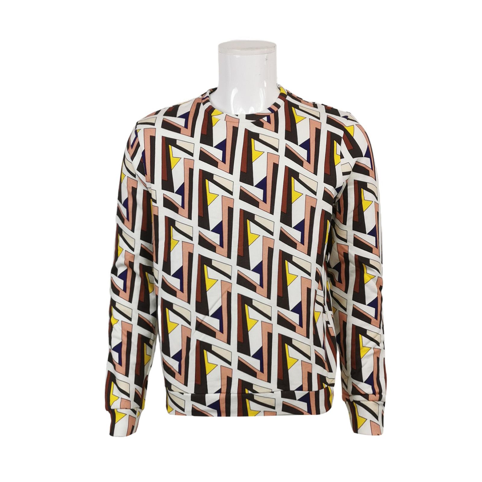Fendi Fendi Geometric Print Cotton Sweatshirt Size 48 Size US M / EU 48-50 / 2 - 2 Thumbnail