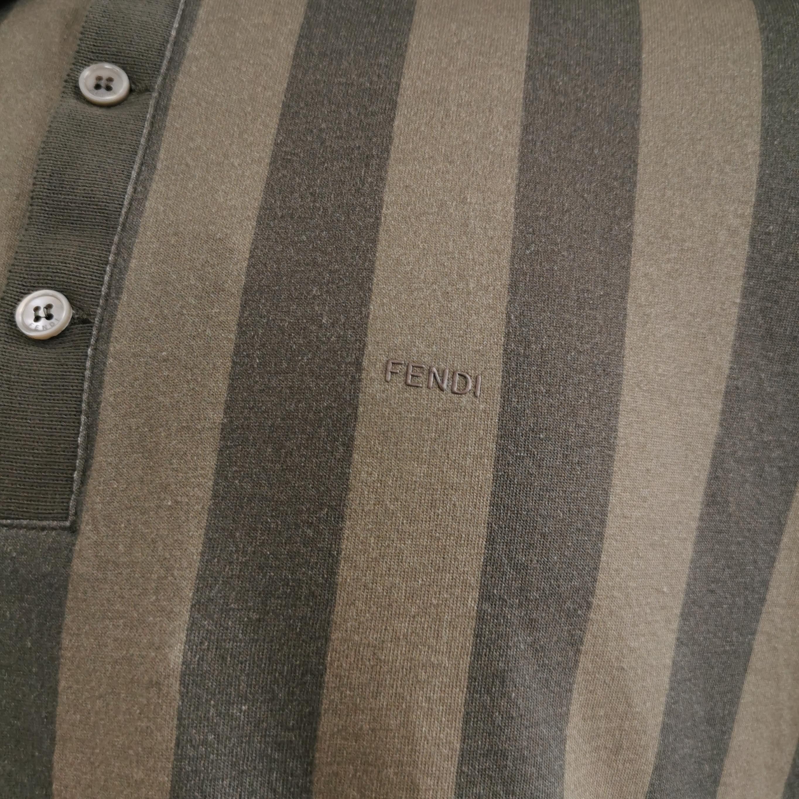 Fendi Fendi Striped Logo Polo Shirt Size 54 Size US L / EU 52-54 / 3 - 4 Thumbnail