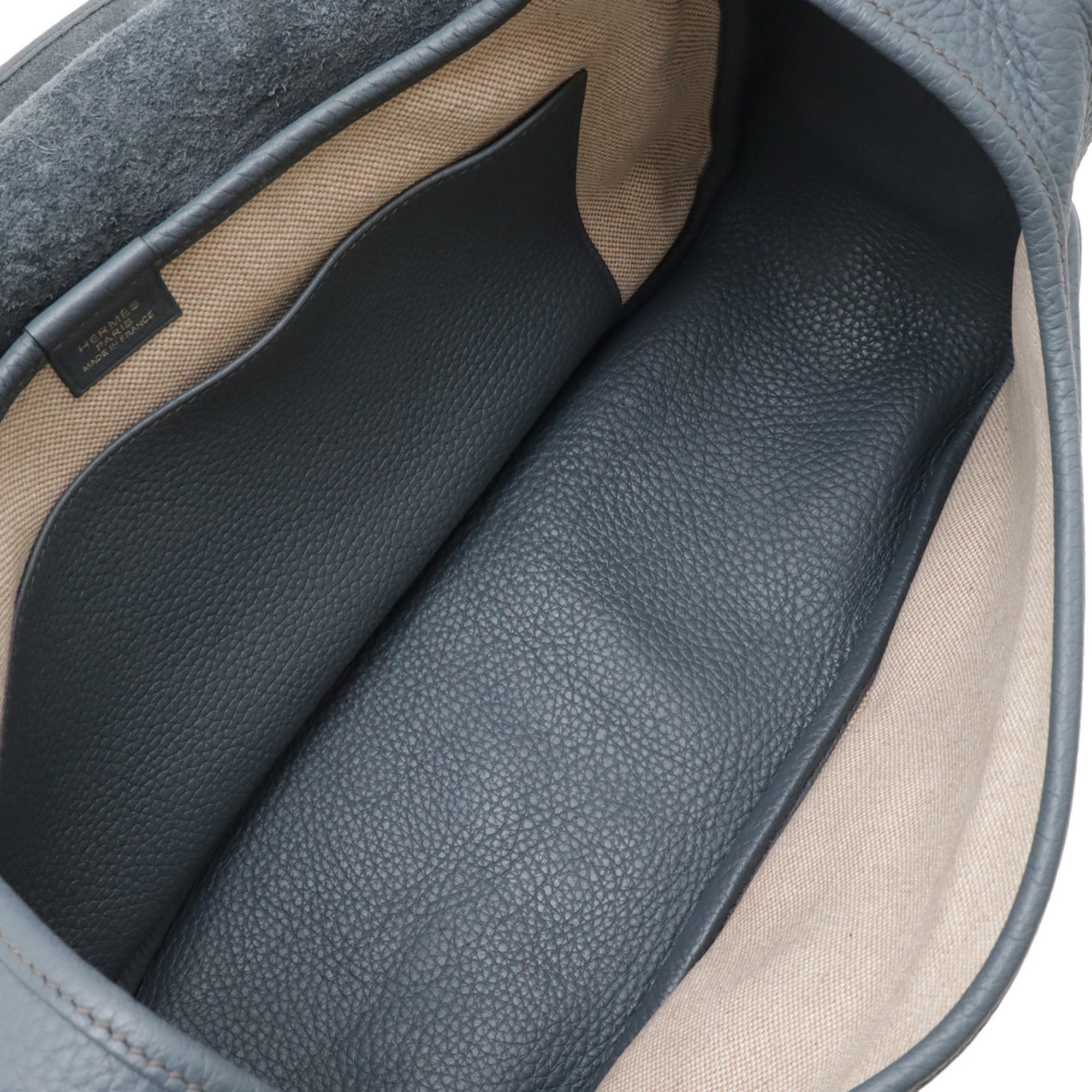 Hermes Hermes Bour Lang Shoulder Bag, Taurillon Clemence Leather, Blue Orage (Light Gray), □R Stamp Size ONE SIZE - 8 Thumbnail