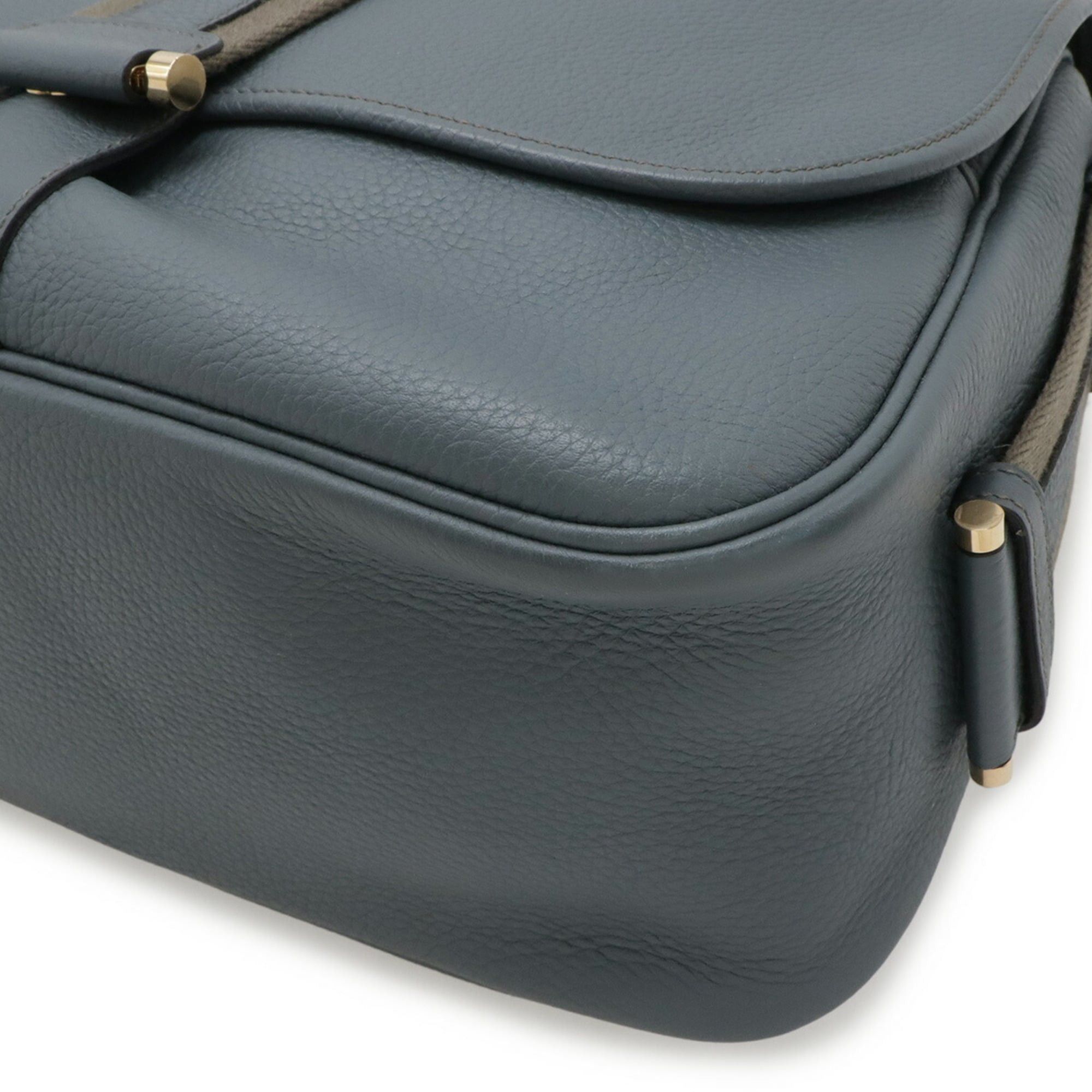 Hermes Hermes Bour Lang Shoulder Bag, Taurillon Clemence Leather, Blue Orage (Light Gray), □R Stamp Size ONE SIZE - 4 Thumbnail