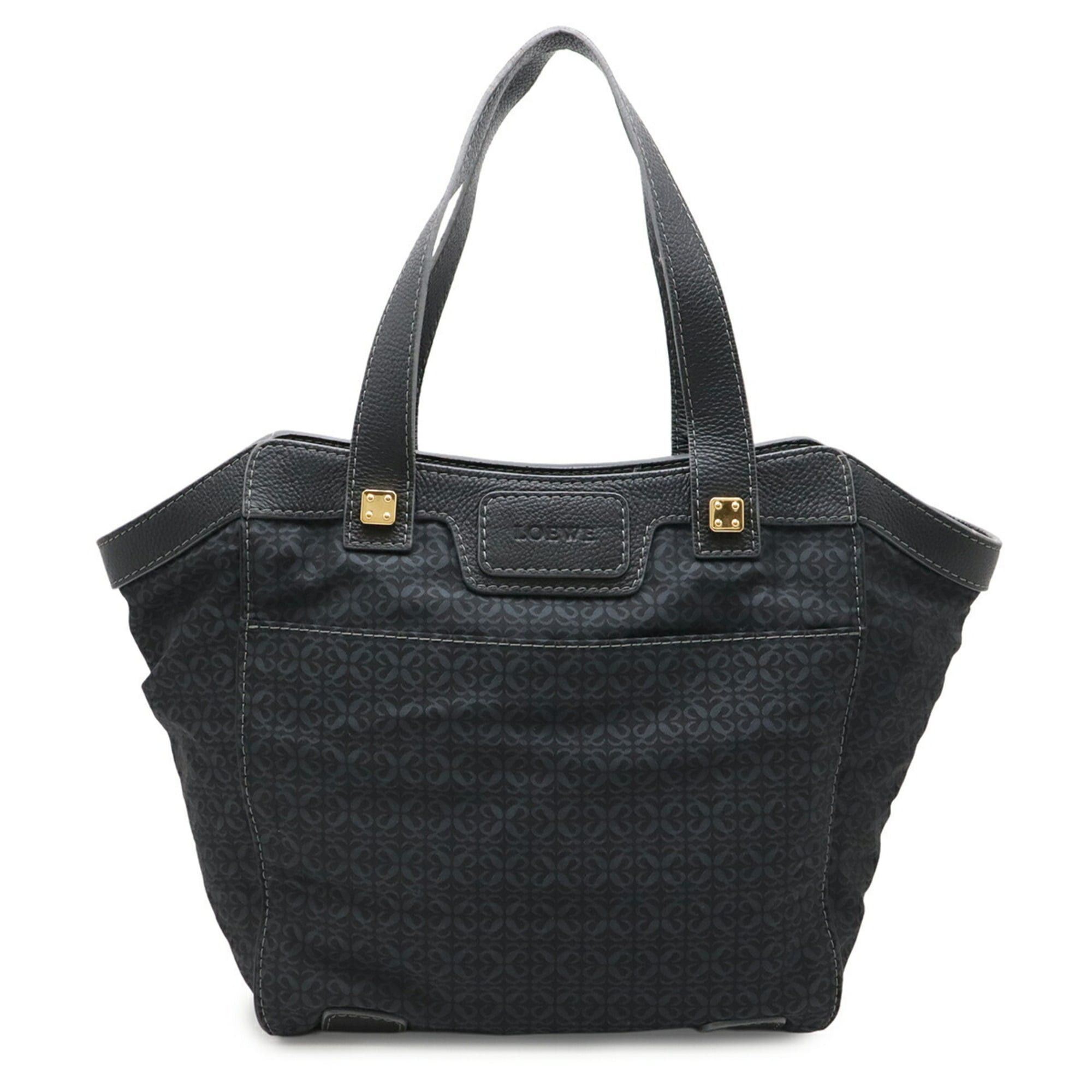 Loewe LOEWE Repeat Anagram Tote Bag, Large Tote, Shoulder Nylon Canvas, Leather, Black Size ONE SIZE - 2 Thumbnail