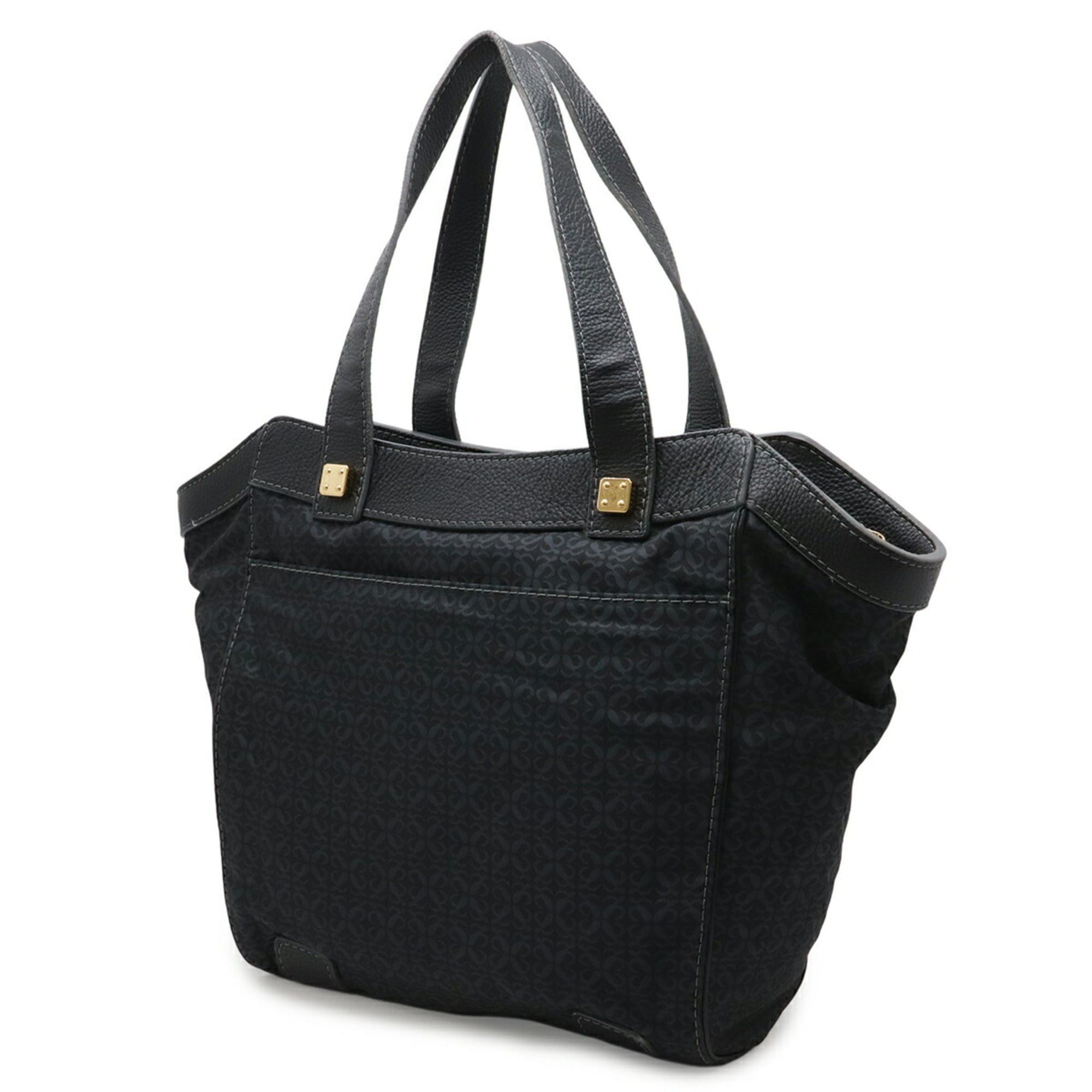 Loewe LOEWE Repeat Anagram Tote Bag, Large Tote, Shoulder Nylon Canvas, Leather, Black Size ONE SIZE - 3 Thumbnail