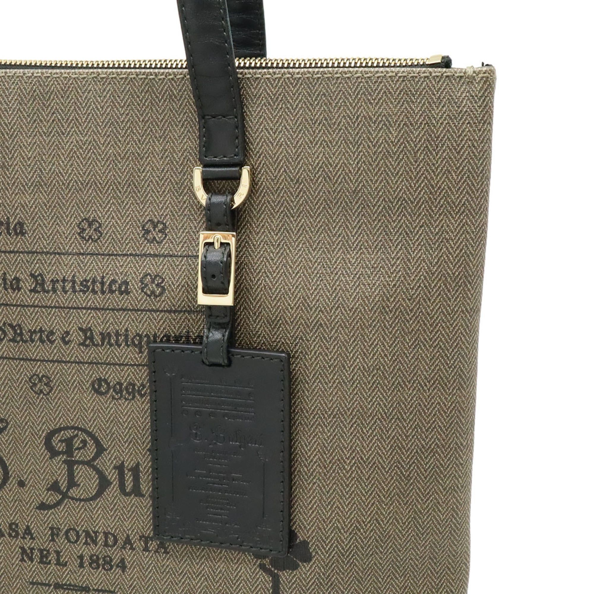 Bvlgari BVLGARI COLLEZIONE Tote Bag/Shoulder Bag, Leather, Greige/Black Size ONE SIZE - 9 Thumbnail