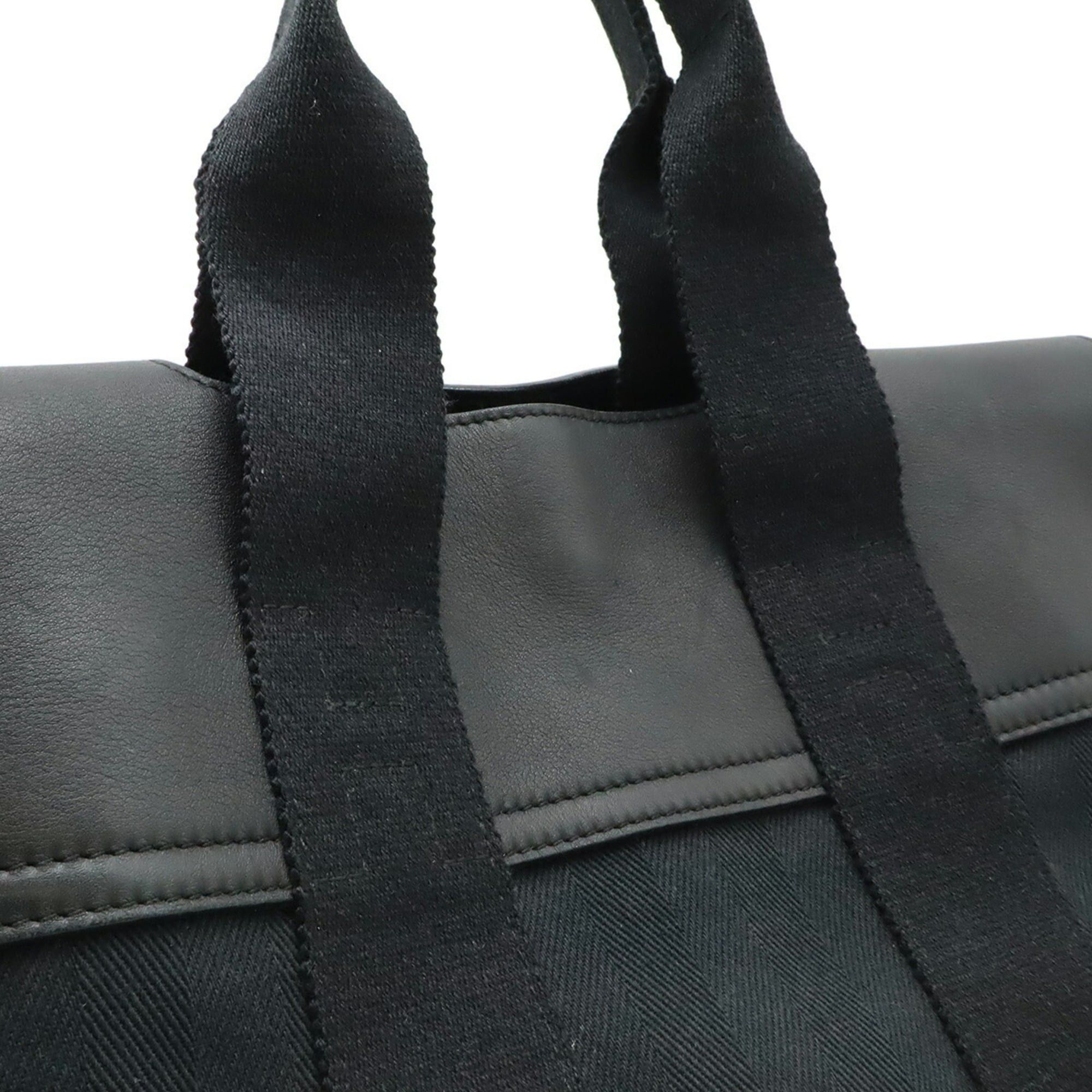 Hermes HERMES Valparaiso PM handbag/tote bag, Toile Chevron leather, black. Pouch missing. M stamp. Size ONE SIZE - 9 Thumbnail