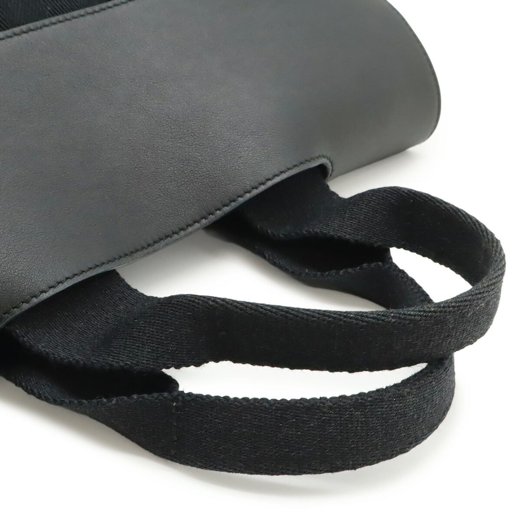 Hermes HERMES Valparaiso PM handbag/tote bag, Toile Chevron leather, black. Pouch missing. M stamp. Size ONE SIZE - 5 Thumbnail