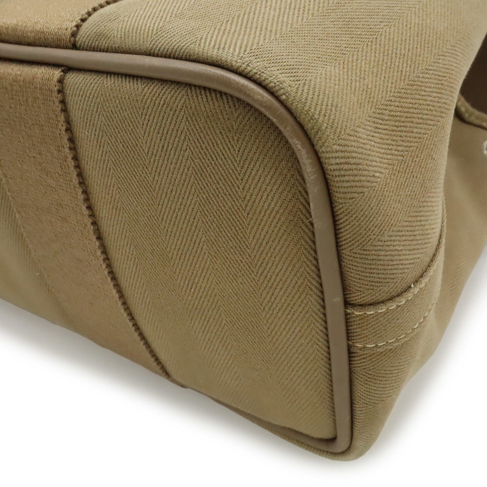 Hermes HERMES Valparaiso PM Handbag Tote Bag Toile Chevron Leather Etoupe Greige L Stamp Size ONE SIZE - 4 Thumbnail