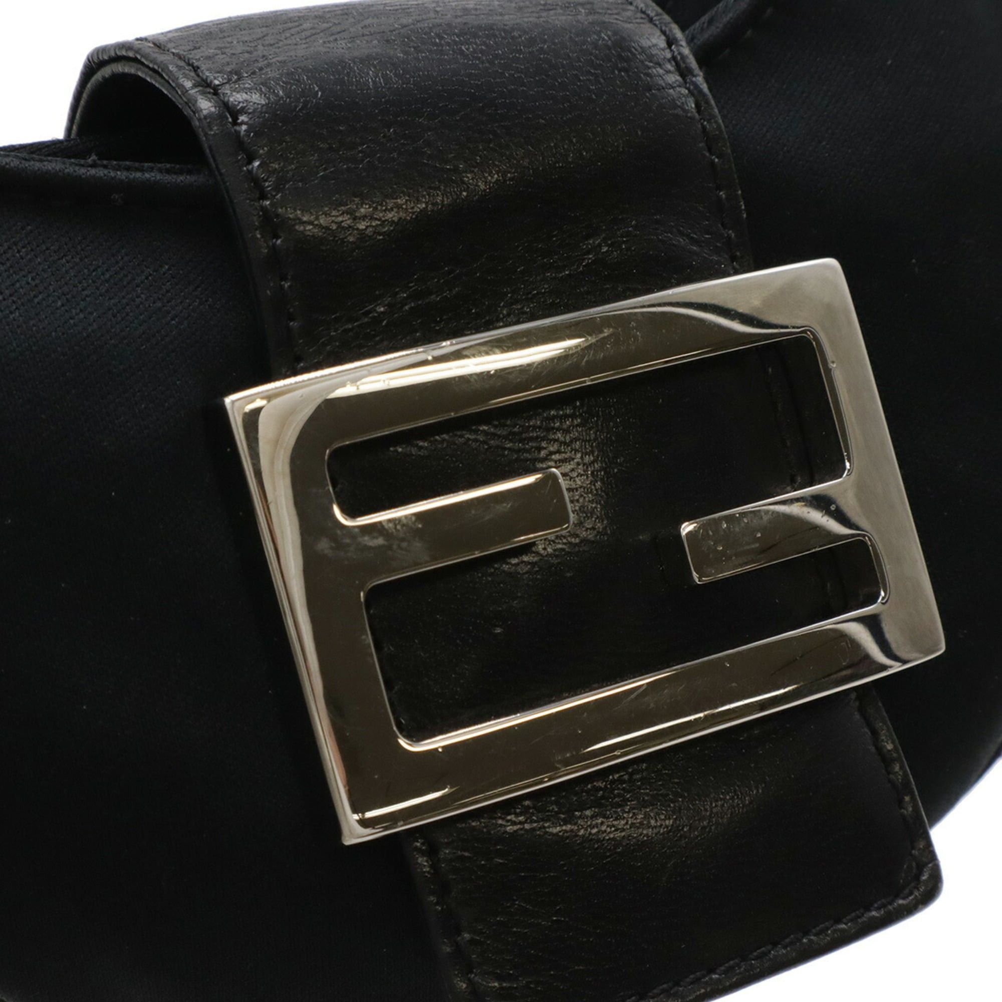 Fendi FENDI Mini Croissant Mamma Handbag Pouch Multi-Pouch Cotton Jersey Leather Black 26673 Size ONE SIZE - 5 Thumbnail