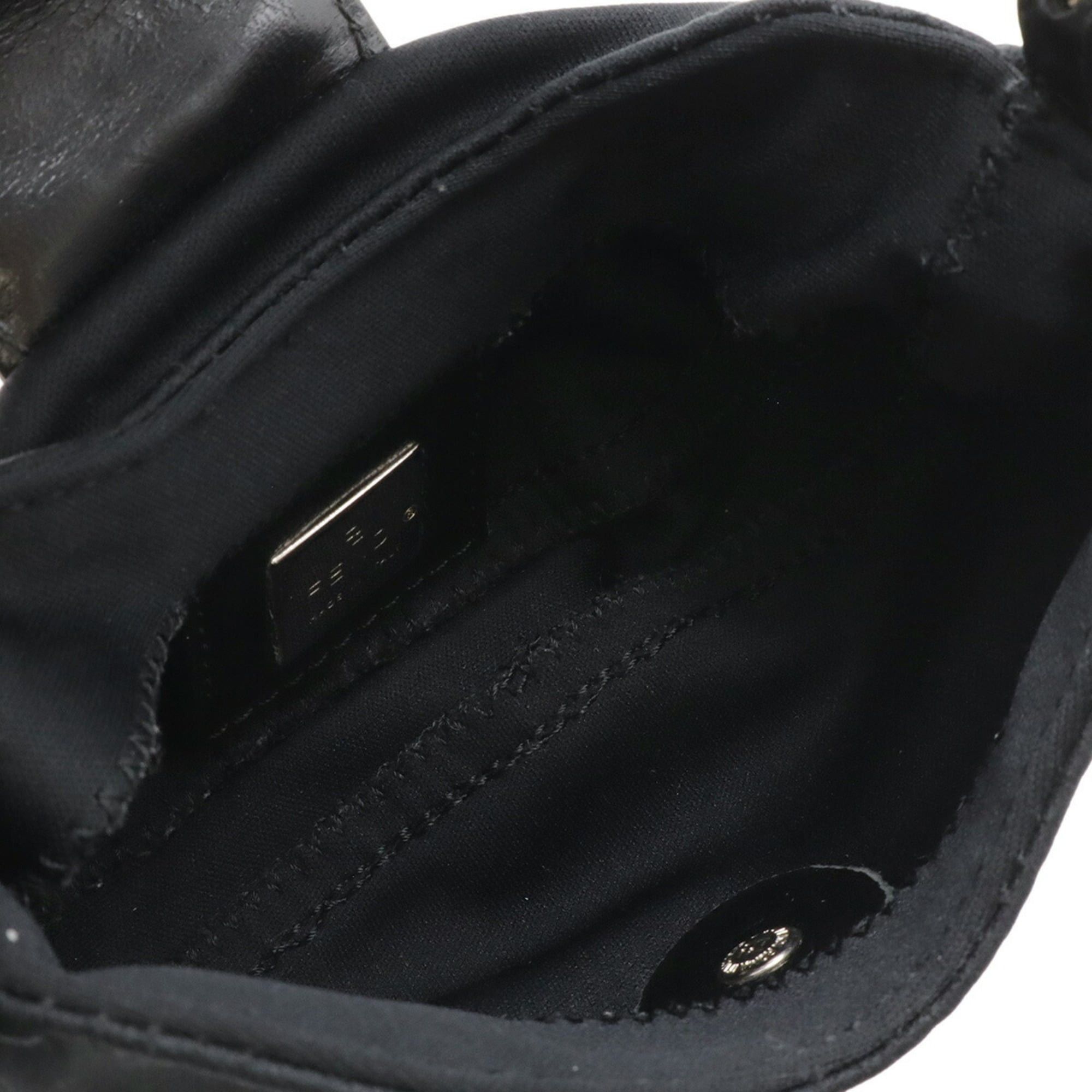 Fendi FENDI Mini Croissant Mamma Handbag Pouch Multi-Pouch Cotton Jersey Leather Black 26673 Size ONE SIZE - 7 Thumbnail