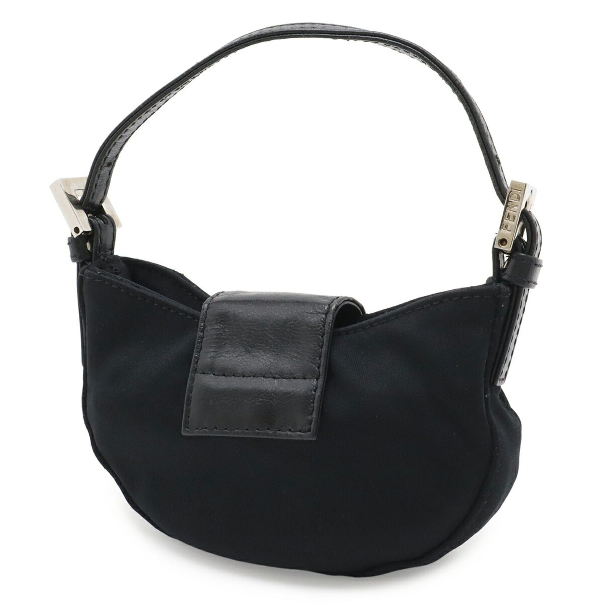 Fendi FENDI Mini Croissant Mamma Handbag Pouch Multi-Pouch Cotton Jersey Leather Black 26673 Size ONE SIZE - 3 Thumbnail