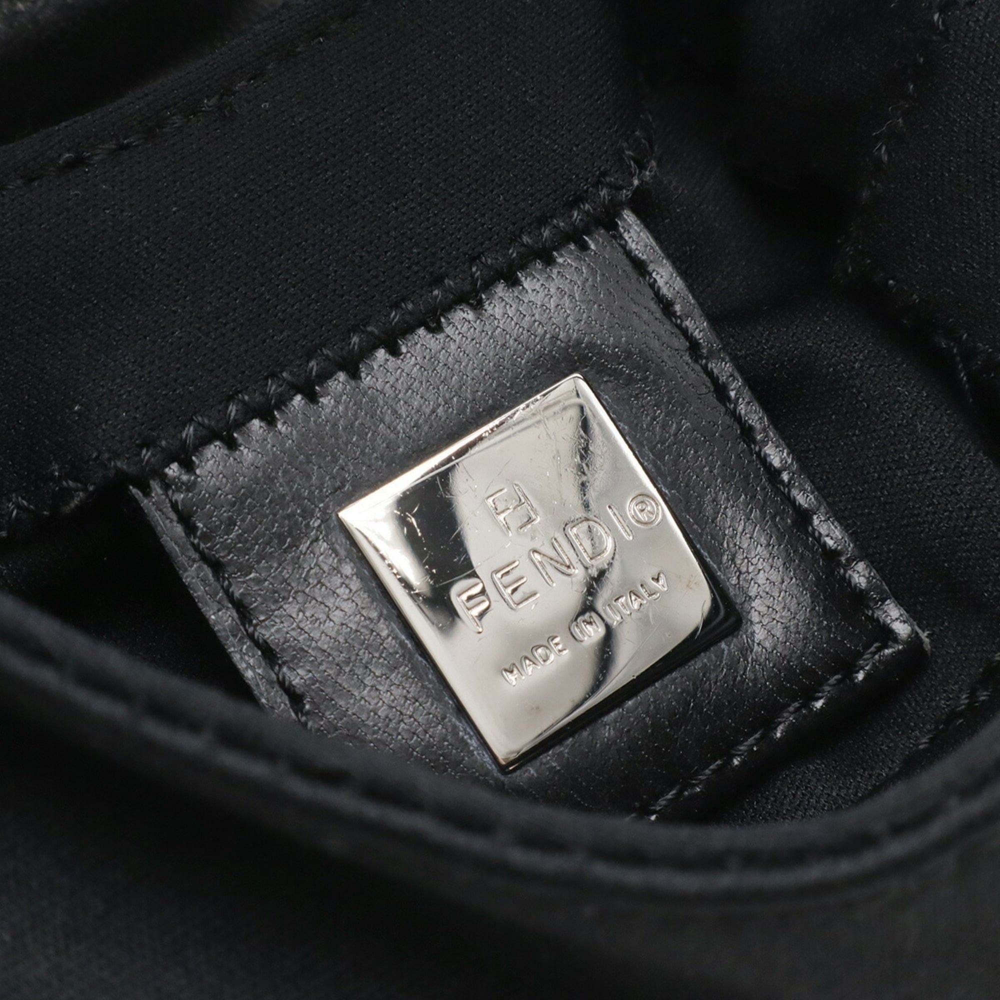 Fendi FENDI Mini Croissant Mamma Handbag Pouch Multi-Pouch Cotton Jersey Leather Black 26673 Size ONE SIZE - 8 Thumbnail