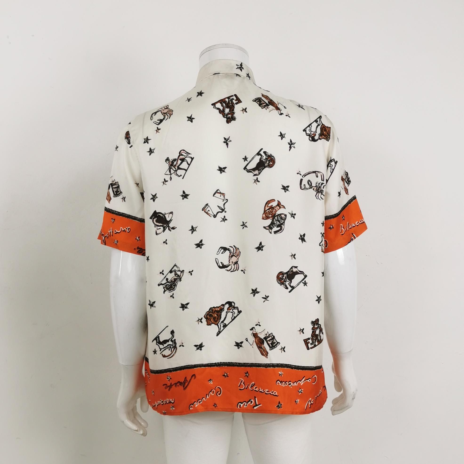 Fendi Fendi Zodiac Print Silk Short Sleeve Shirt 40 Size US M / EU 48-50 / 2 - 3 Thumbnail