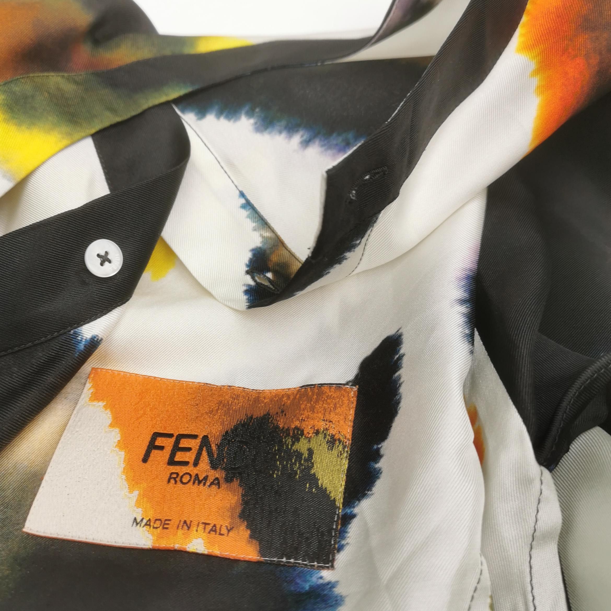 Fendi Fendi Watercolor Print Silk Short Sleeve Top Size M Size US M / EU 48-50 / 2 - 4 Thumbnail