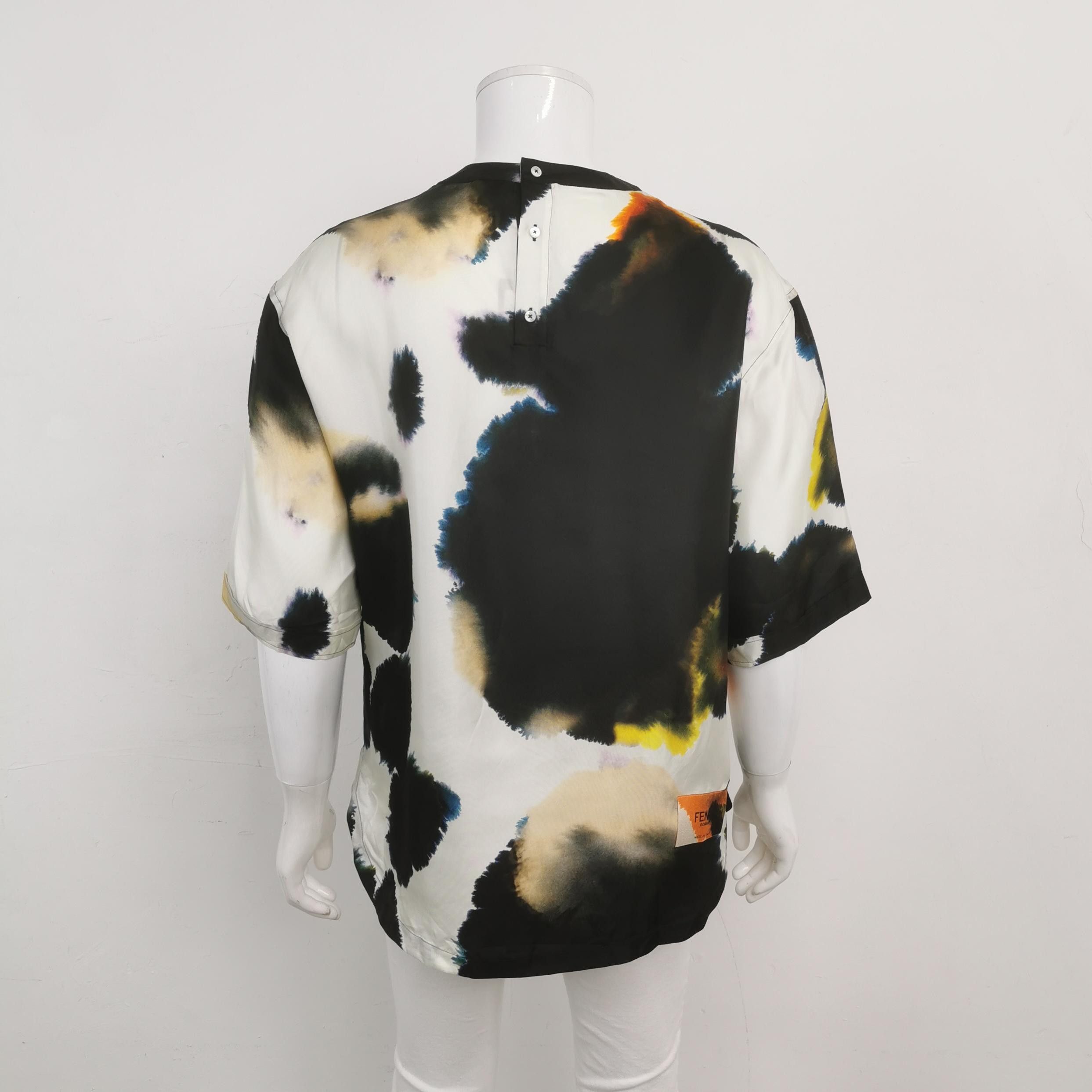 Fendi Fendi Watercolor Print Silk Short Sleeve Top Size M Size US M / EU 48-50 / 2 - 3 Thumbnail