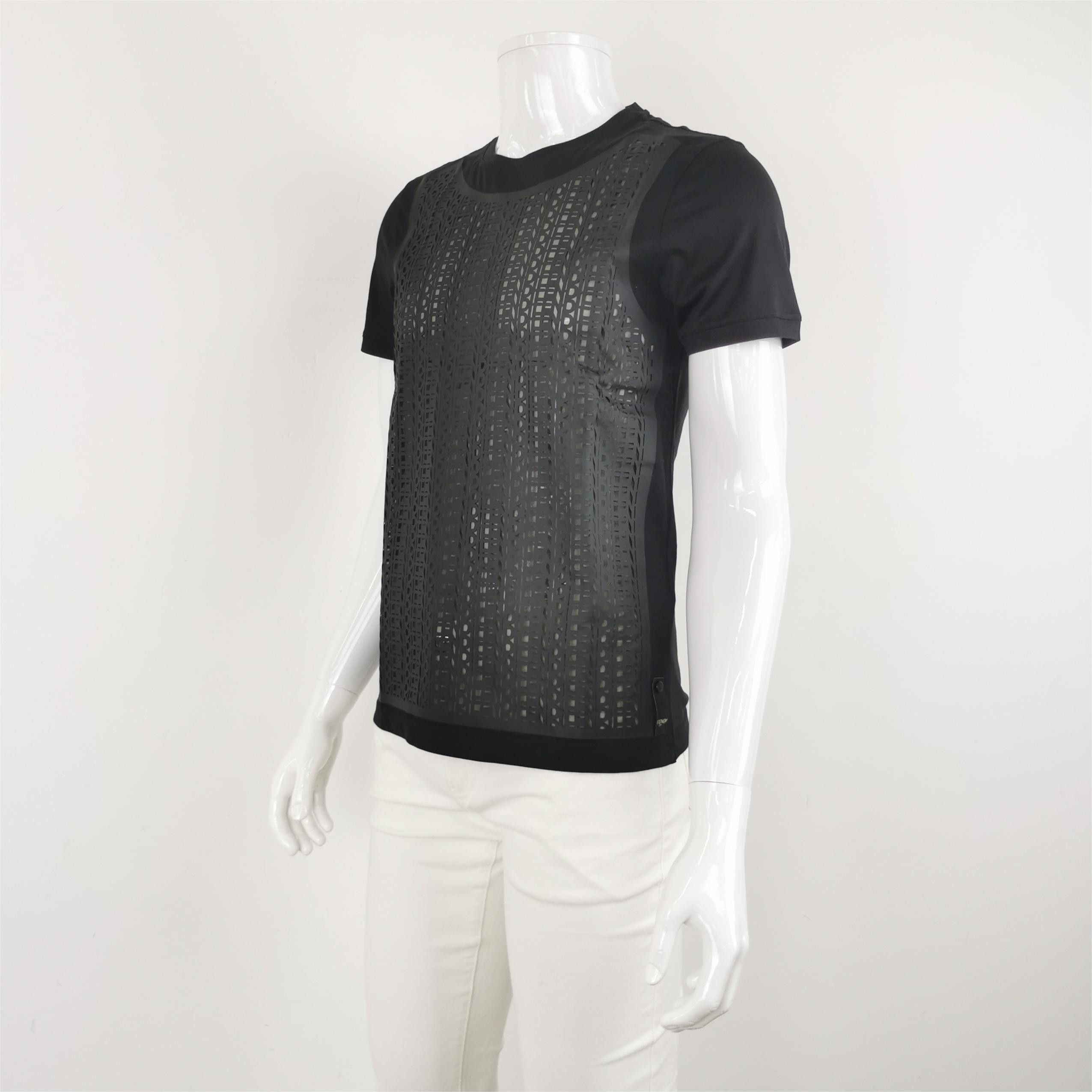 Fendi Fendi Perforated Cutout Front T-Shirt Size S Size US S / EU 44-46 / 1 - 3 Thumbnail