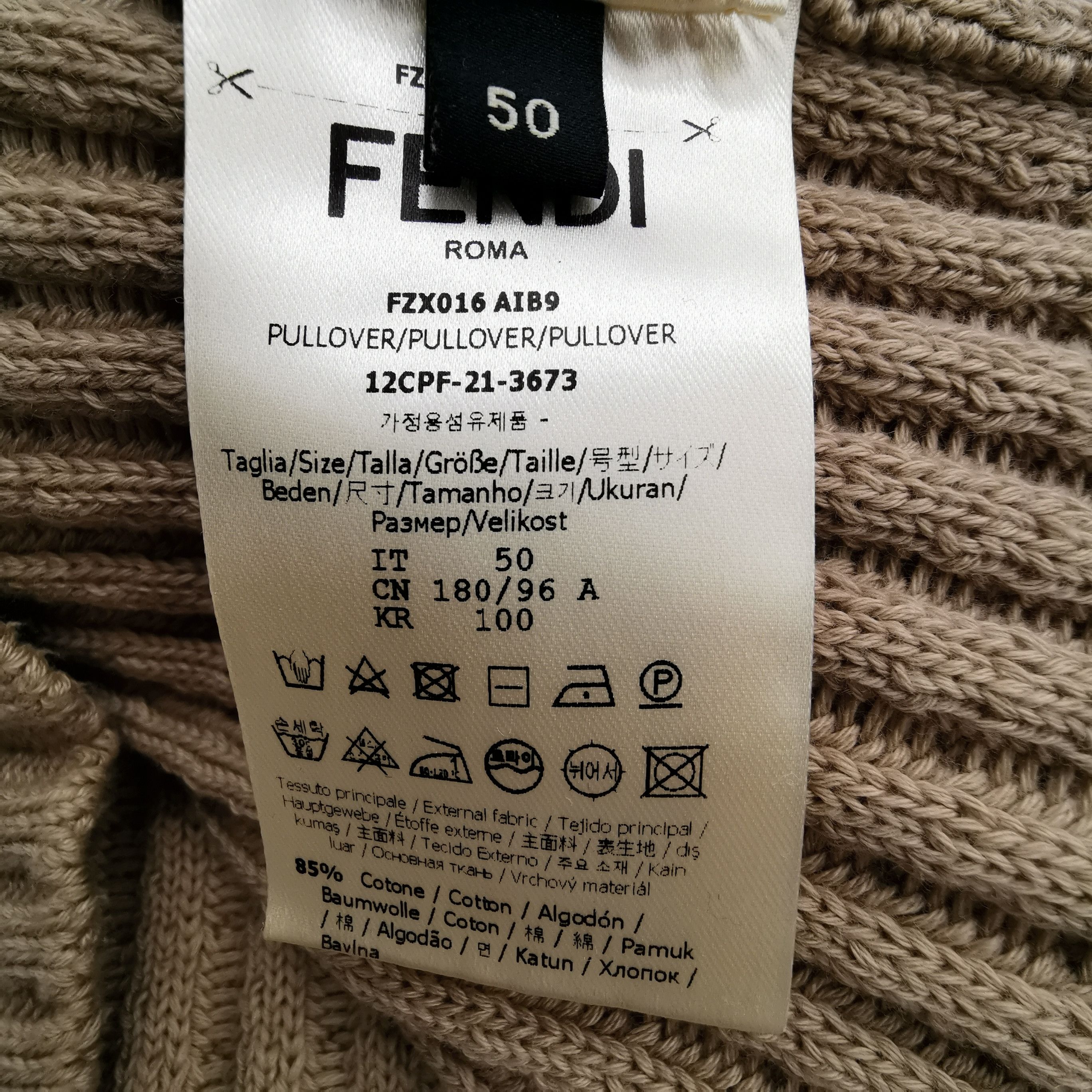 Fendi Fendi FF Logo Patch Ribbed Knit Sweater 50 Size US M / EU 48-50 / 2 - 9 Thumbnail