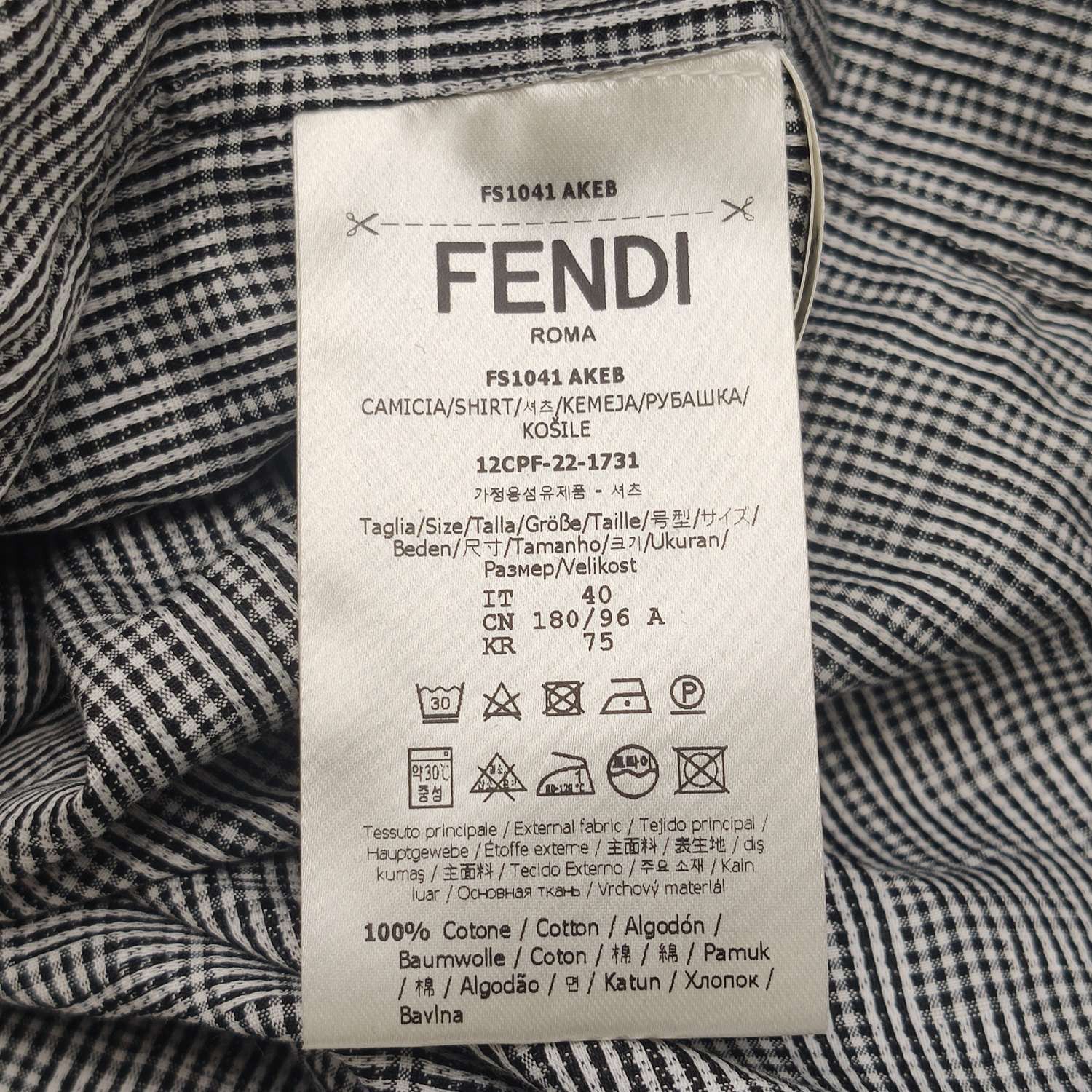 Fendi Fendi Gingham Check Button Up Shirt 40 Size US L / EU 52-54 / 3 - 10 Thumbnail