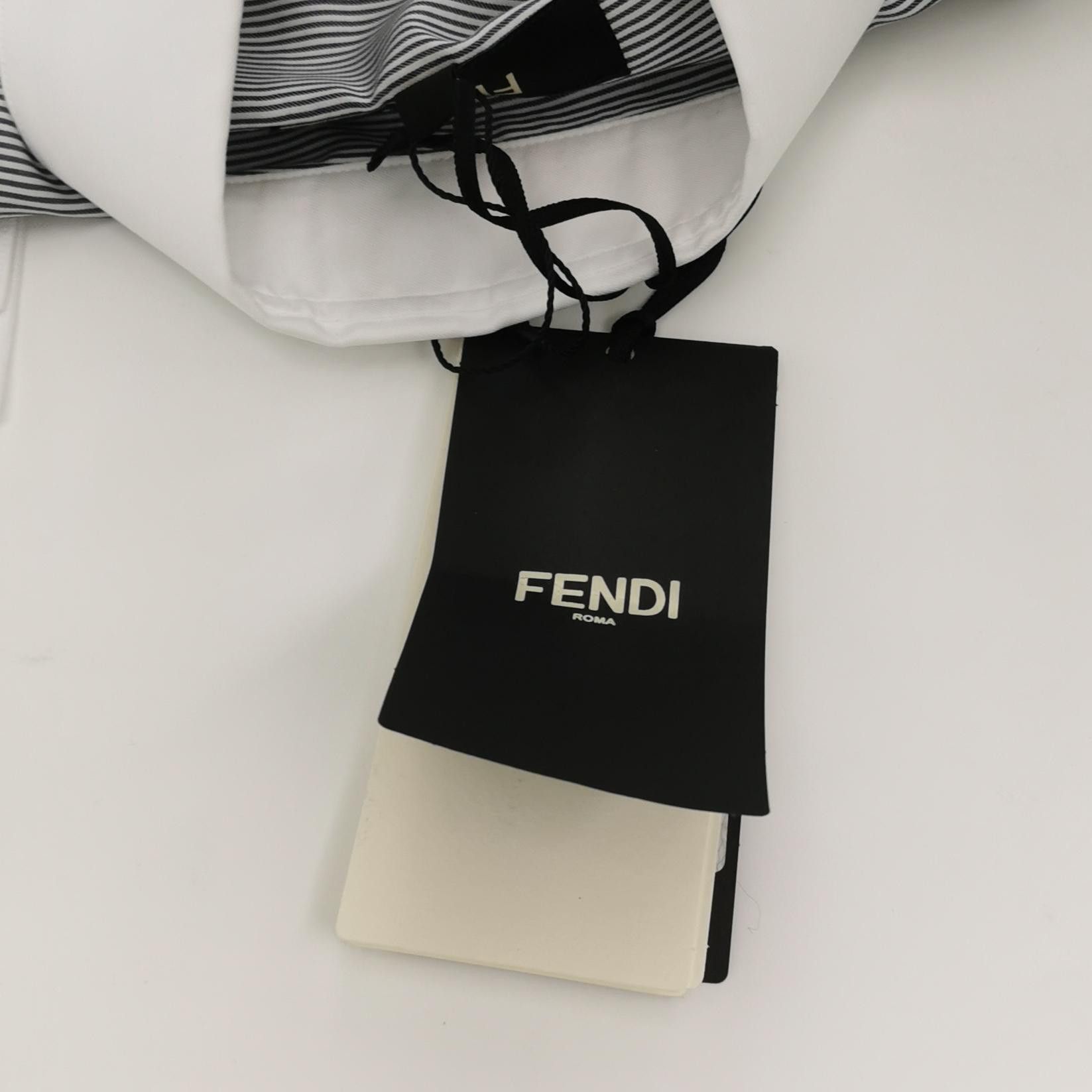 Fendi Fendi Striped Contrast Collar Shirt 37 Size US S / EU 44-46 / 1 - 5 Thumbnail
