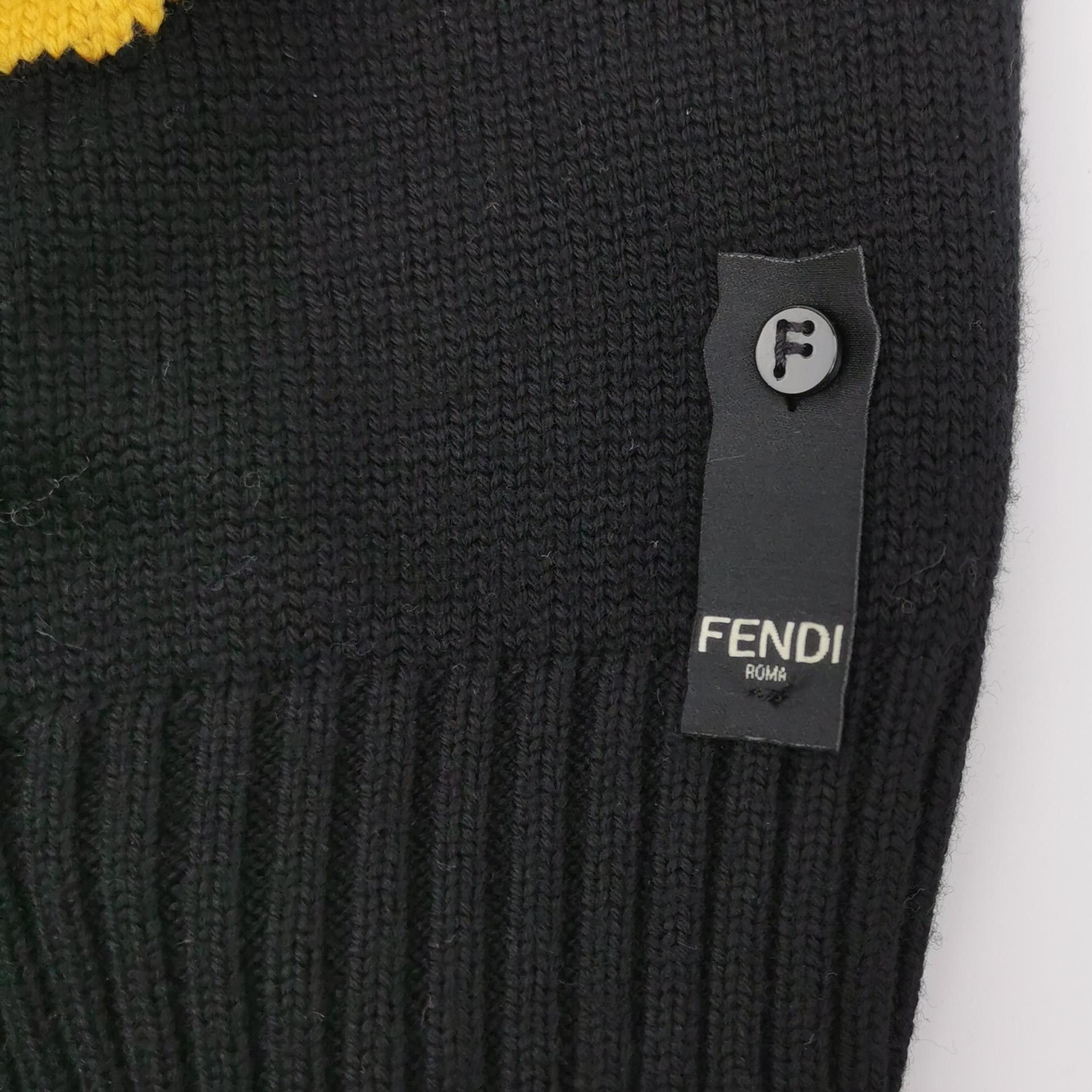 Fendi Fendi Intarsia Big Logo Virgin Wool Sweater Size 50 Size US M / EU 48-50 / 2 - 5 Thumbnail