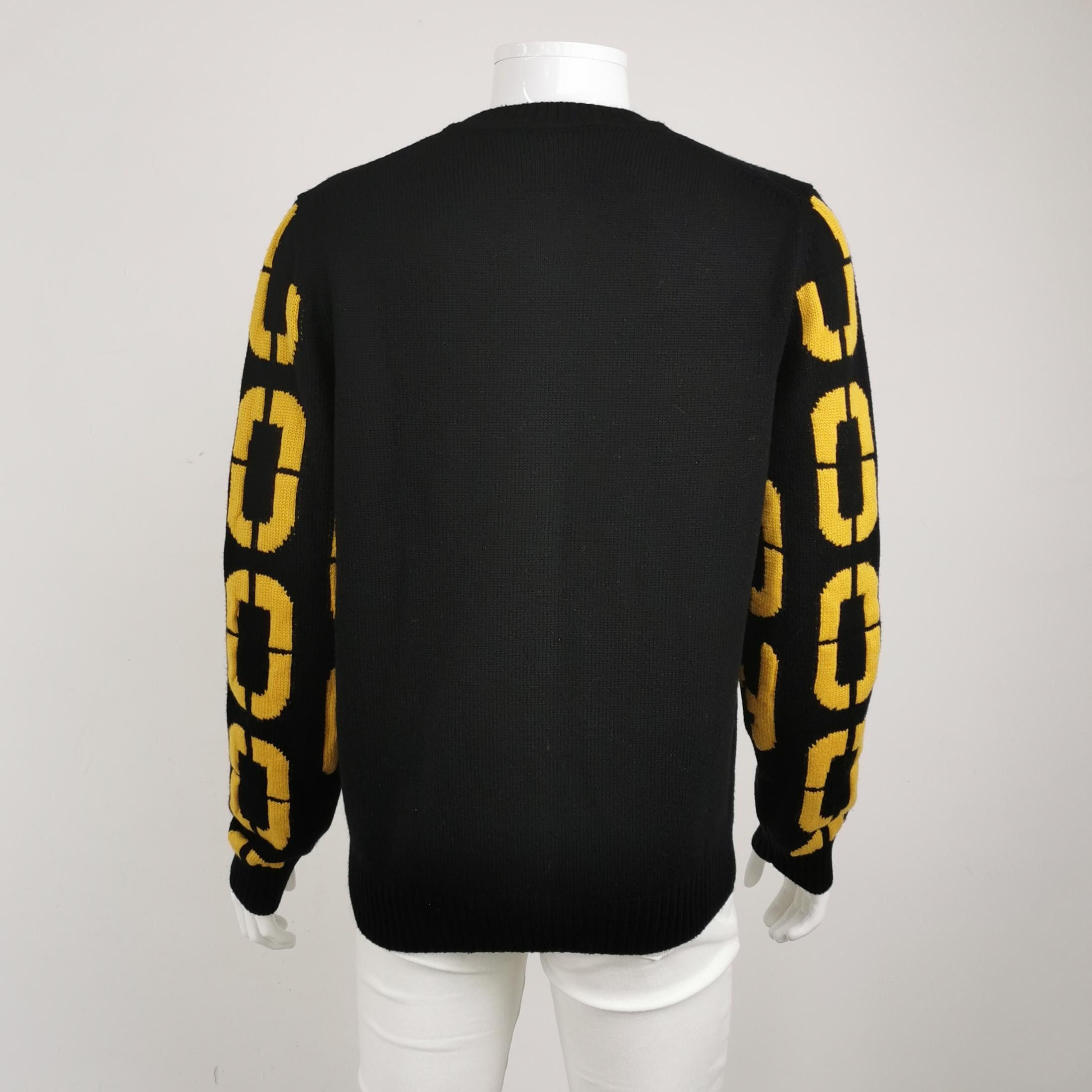 Fendi Fendi Intarsia Big Logo Virgin Wool Sweater Size 50 Size US M / EU 48-50 / 2 - 4 Thumbnail