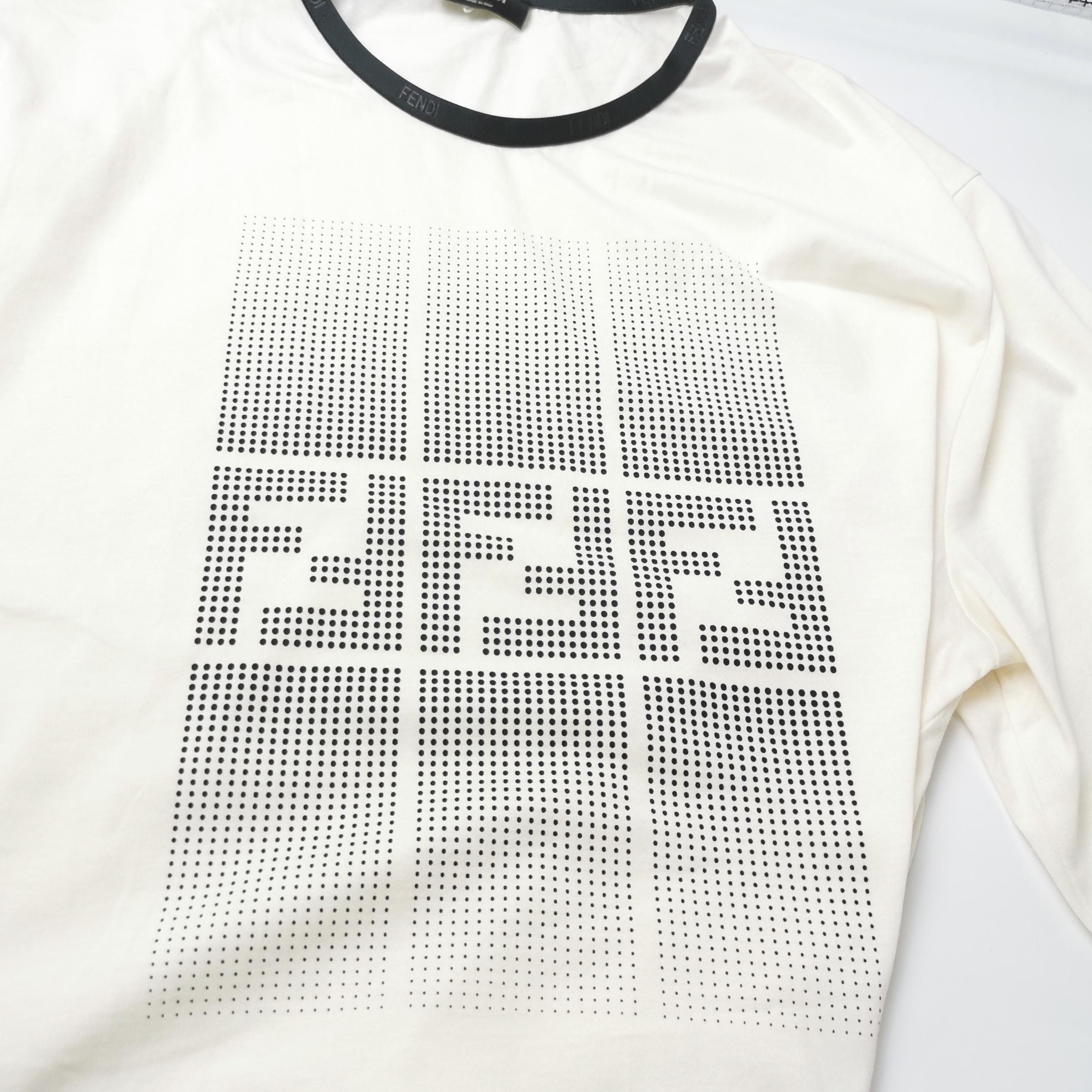 Fendi Fendi Double F Logo Contrast Collar T-Shirt Size M Size US M / EU 48-50 / 2 - 4 Thumbnail