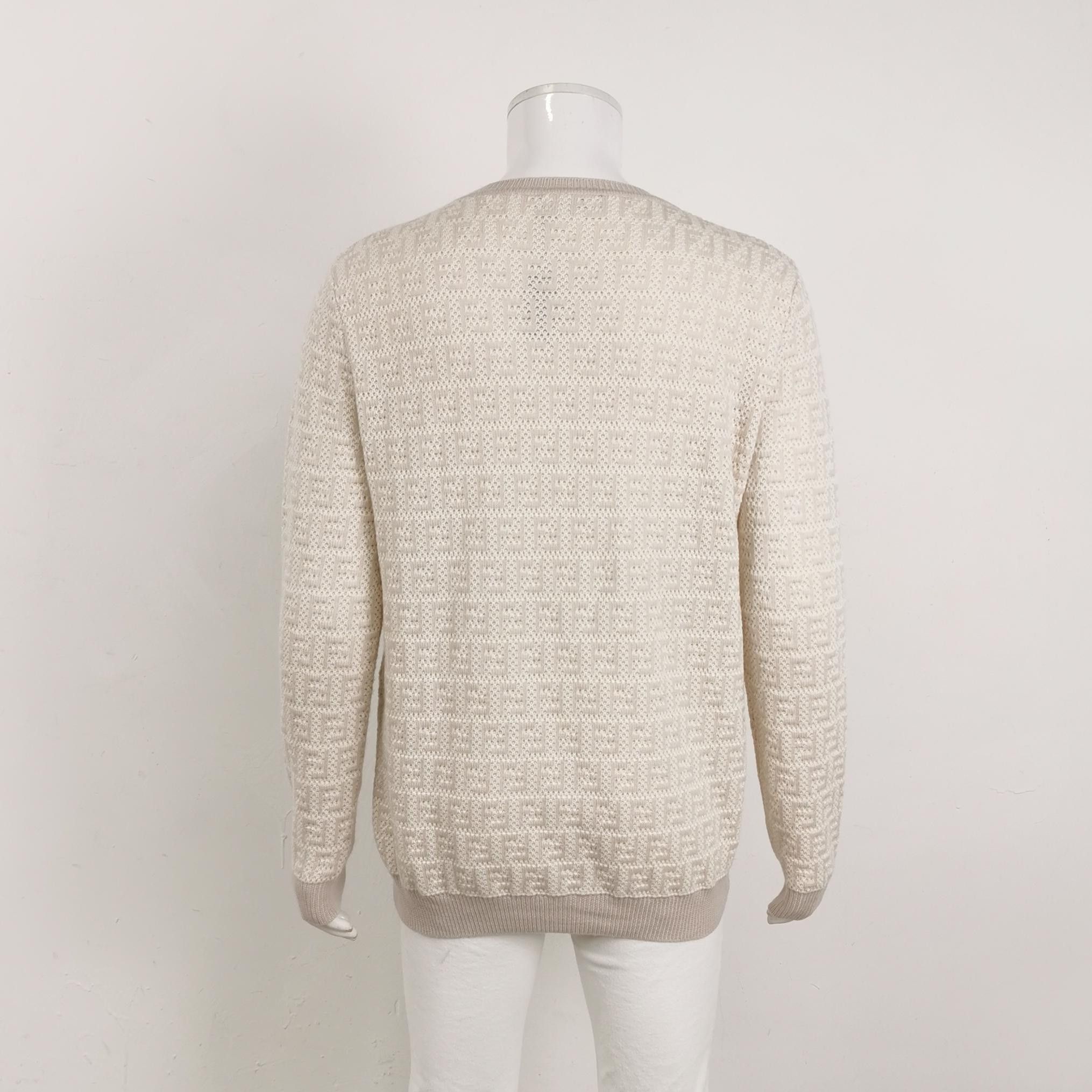 Fendi Fendi Zucca Monogram Knit Sweater Size 54 Size US L / EU 52-54 / 3 - 3 Thumbnail