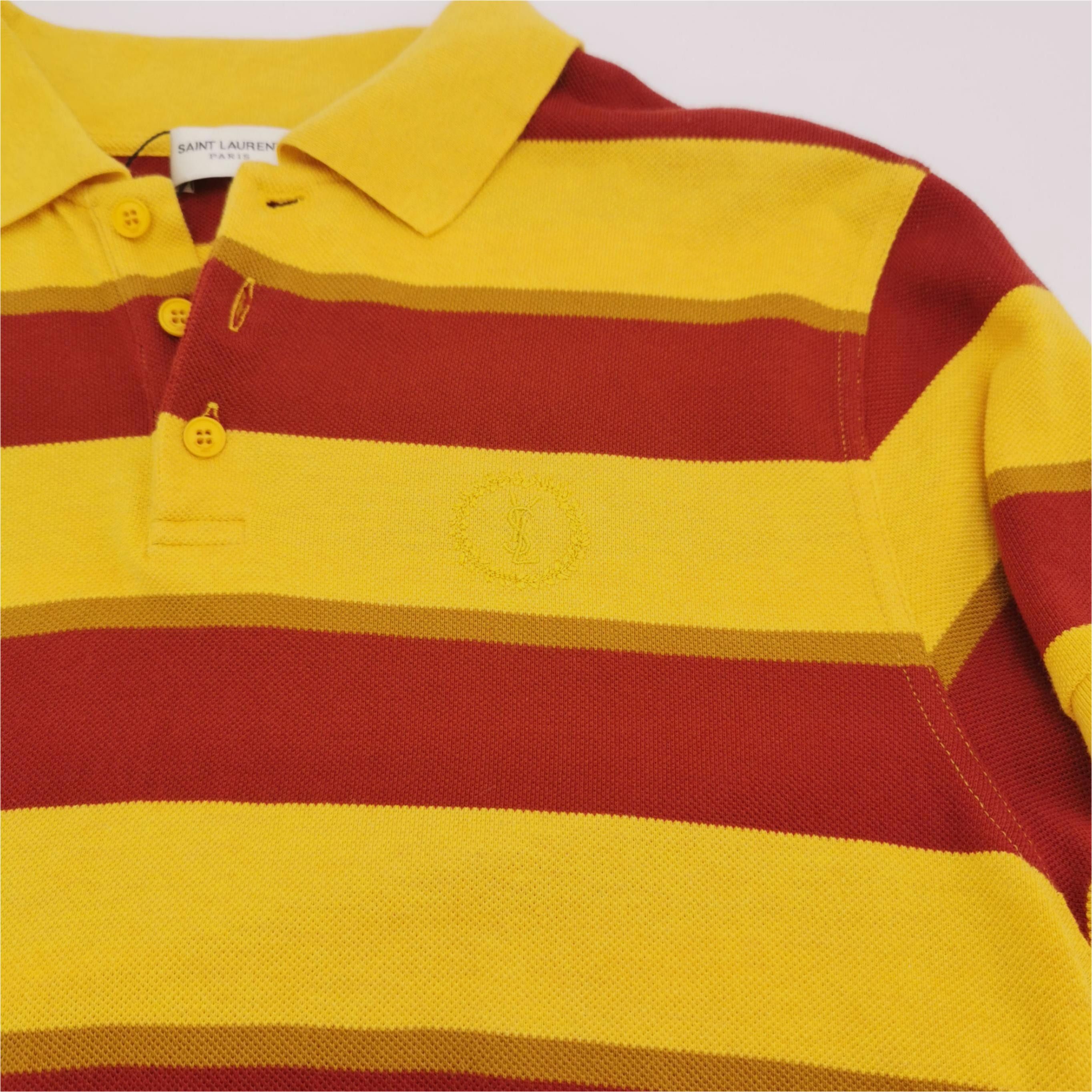 Saint Laurent Paris Saint Laurent Striped Cotton Polo Shirt XS Size US XS / EU 42 / 0 - 5 Thumbnail